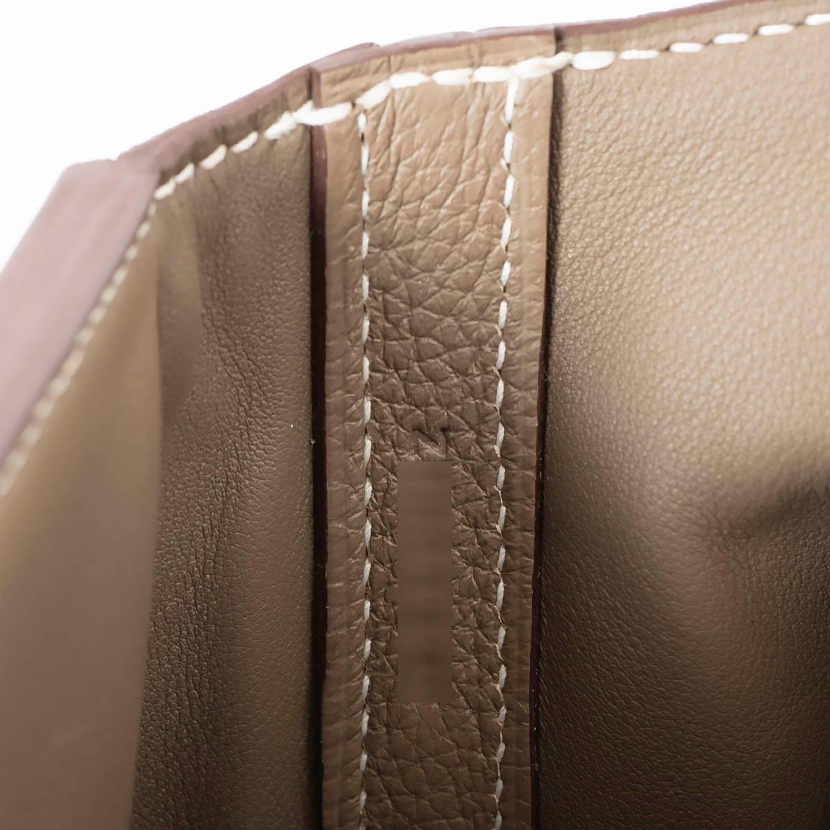 HERMES Etoupe taupe Togo & Swift leather 24/24 - 29 Shoulder Bag For Sale 5