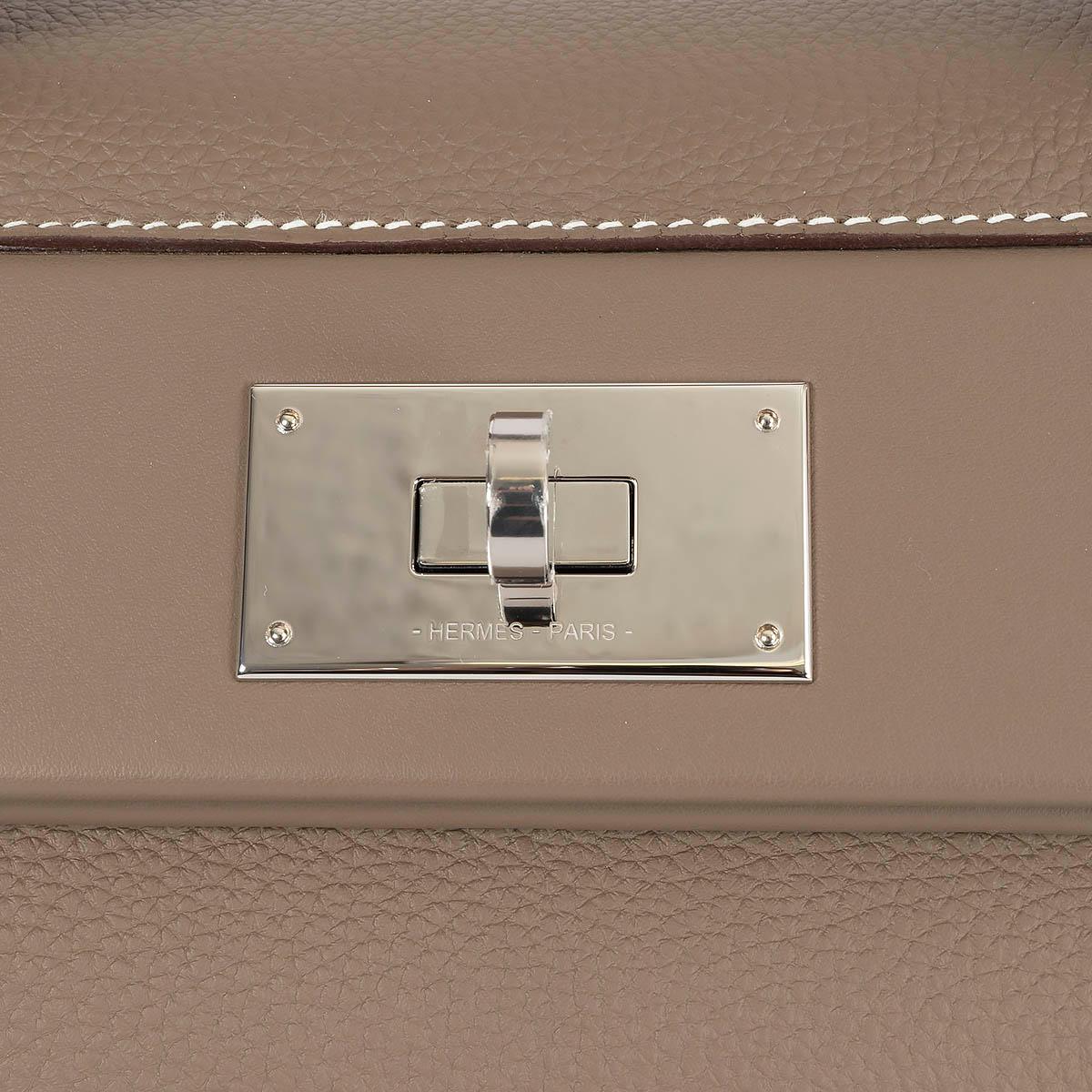 Women's HERMES Etoupe taupe Togo & Swift leather 24/24 - 29 Shoulder Bag