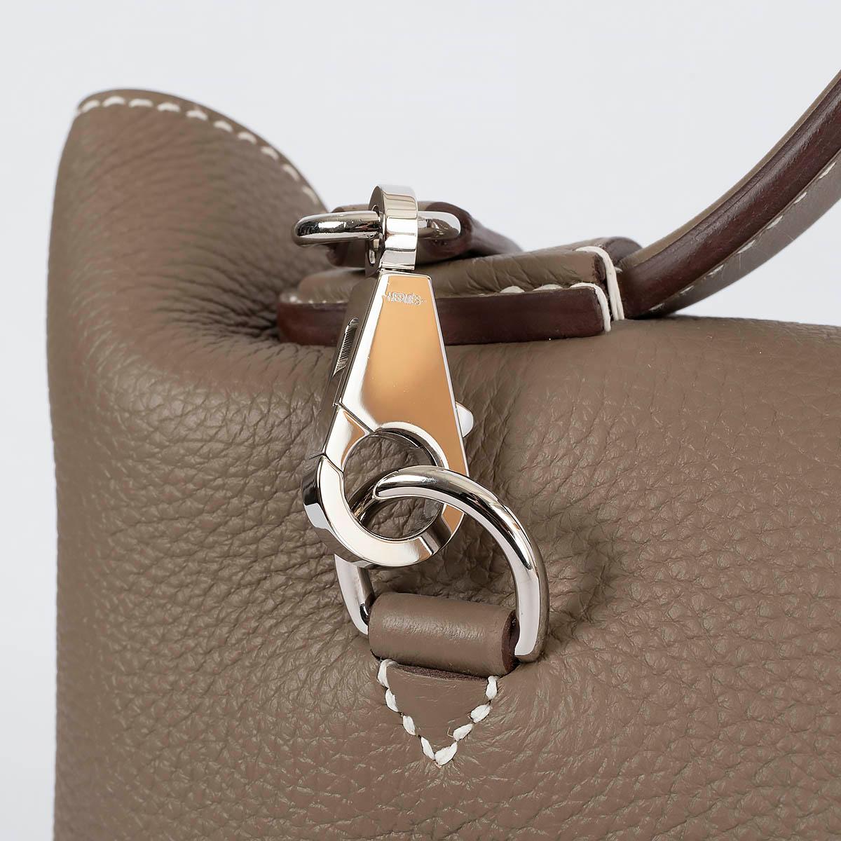 HERMES Etoupe taupe Togo & Swift leather 24/24 - 29 Shoulder Bag For Sale 1