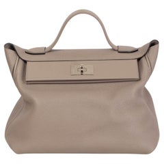 HERMES Etoupe taupe Togo Swift leather 24/24 35 Bag