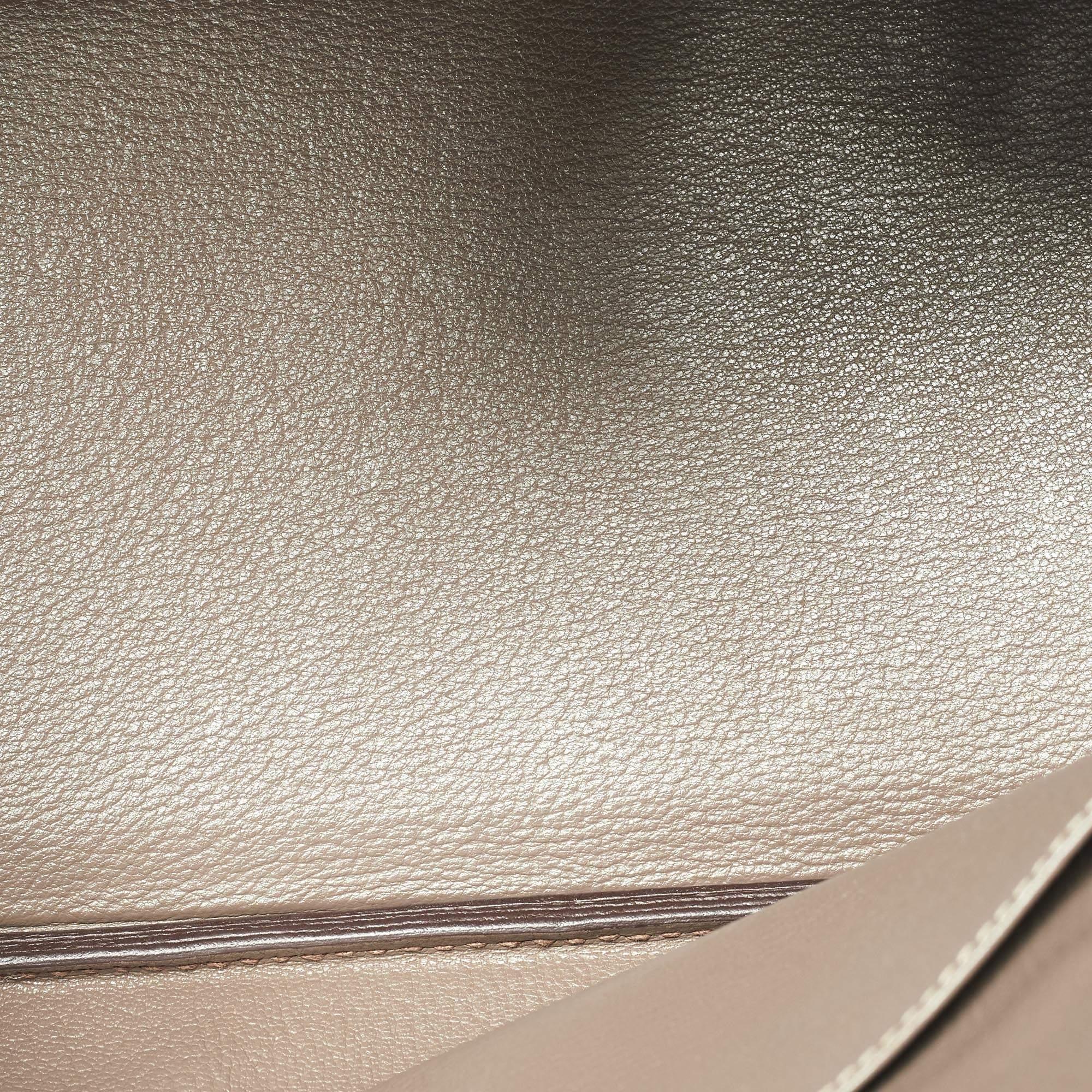 Hermes Etoupe Taurillion Clemence Leather Palladium Finish Birkin 30 Bag For Sale 11