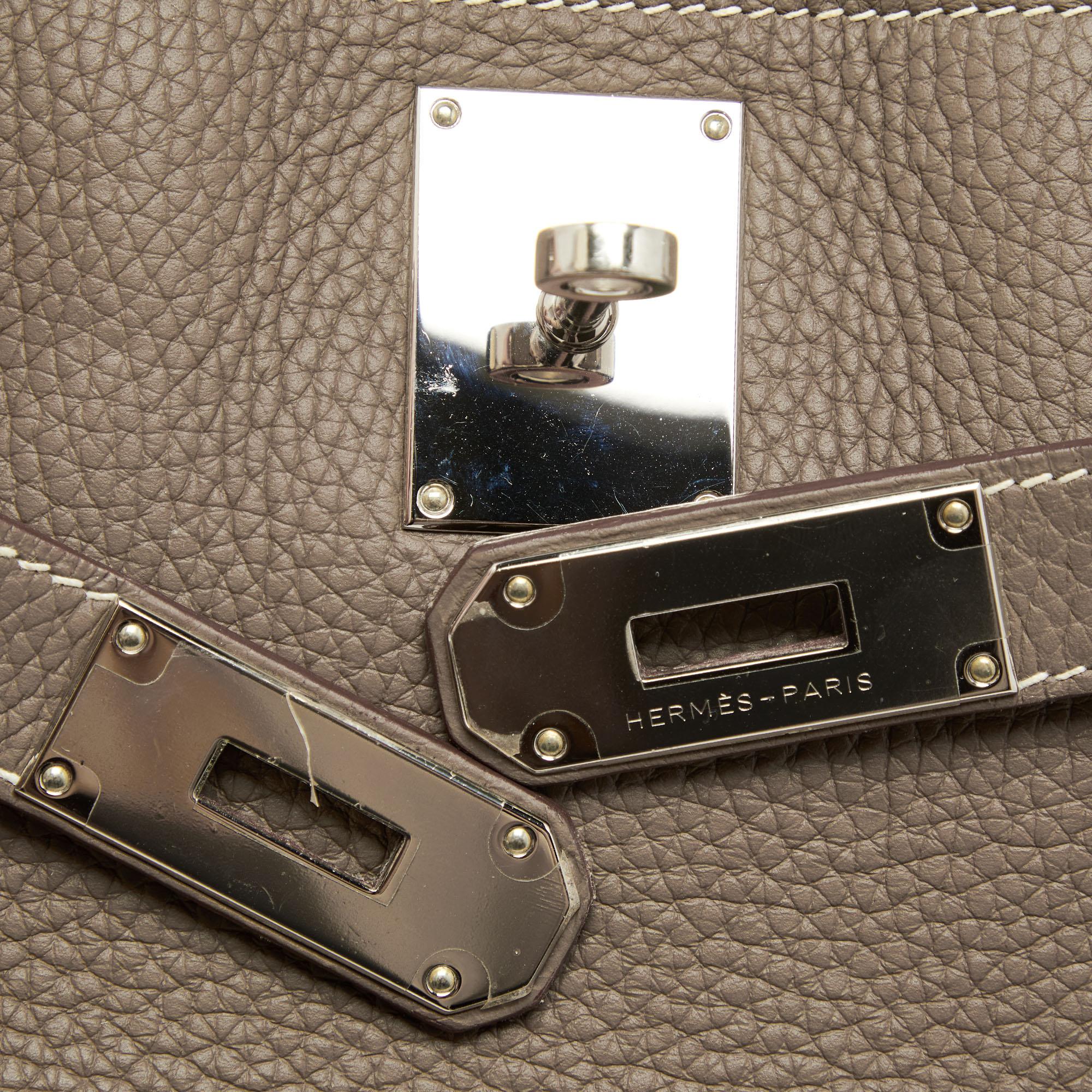 Hermes Etoupe Taurillon Clemence Leather Palladium Hardware Jypsiere 31 Bag 11