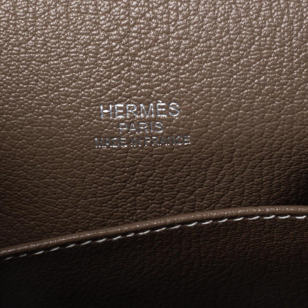 Hermes Etoupe Taurillon Clemence Leather Palladium Plated Jypsiere 37 Bag 3