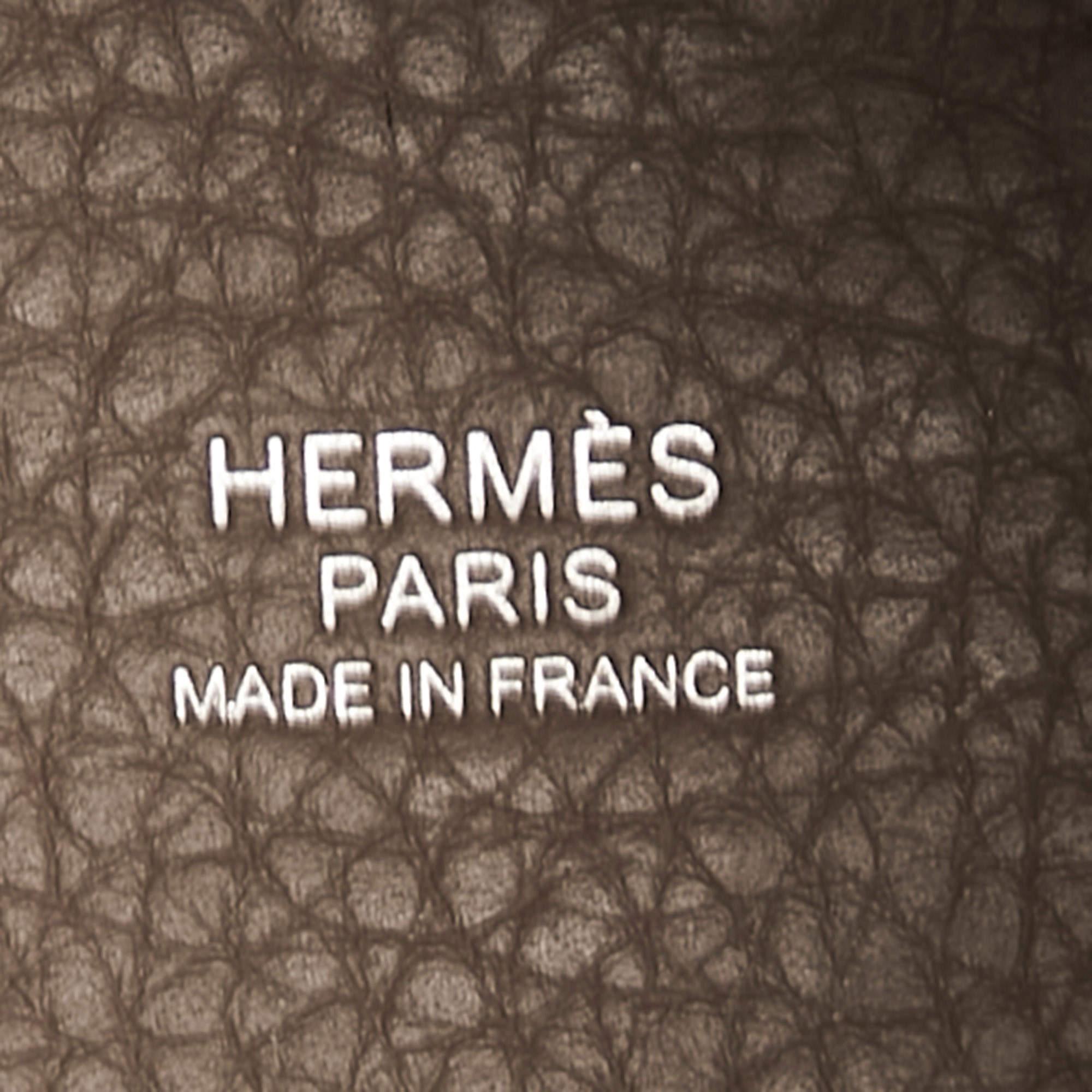 Hermes Etoupe Taurillon Clemence Leather Picotin Lock 18 Bag 5