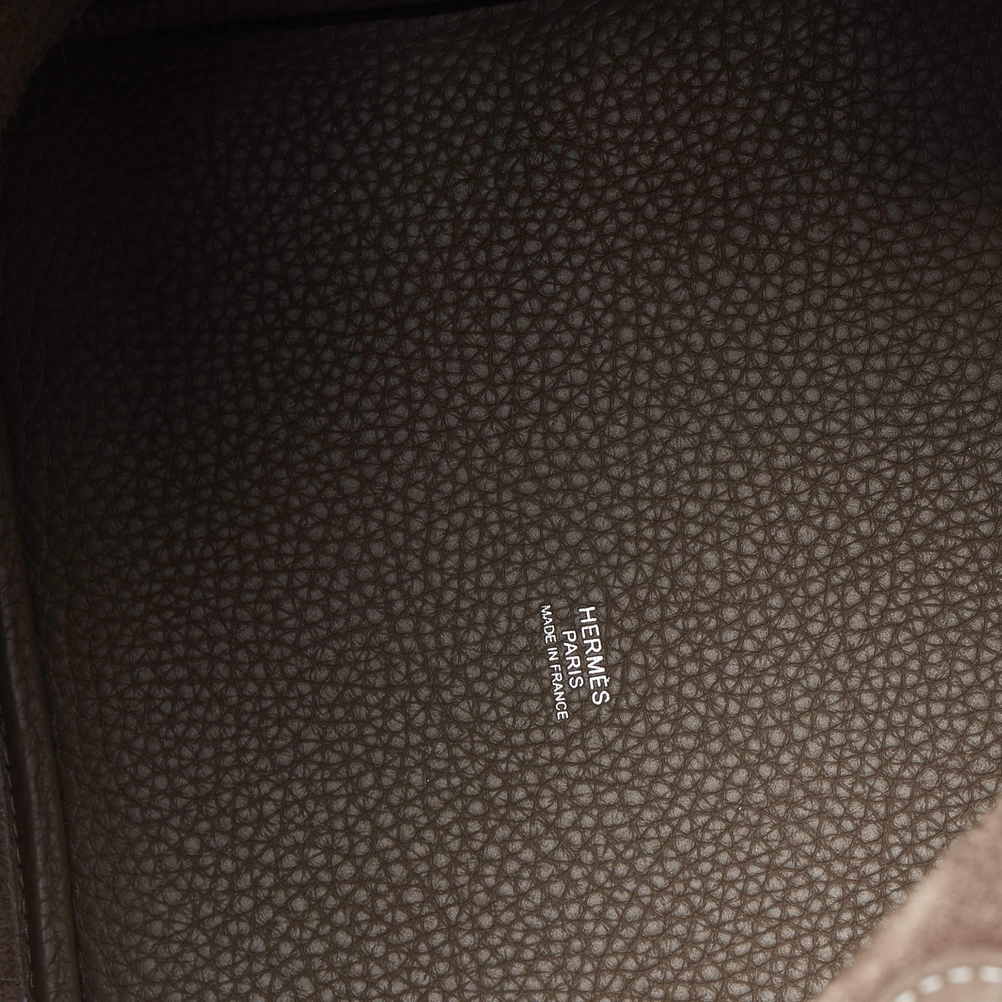 Hermes Etoupe Taurillon Clemence Leather Picotin Lock 22 Bag 2