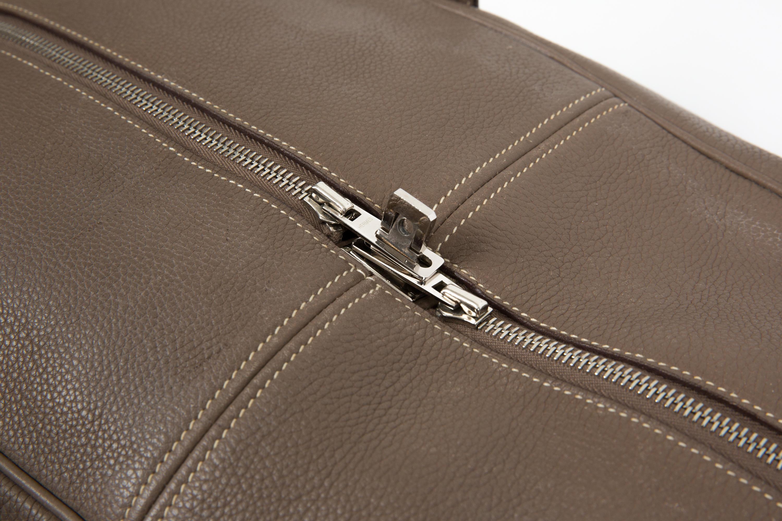 Women's or Men's Hermes Etoupe Taurillon Victoria Large 50 Bag