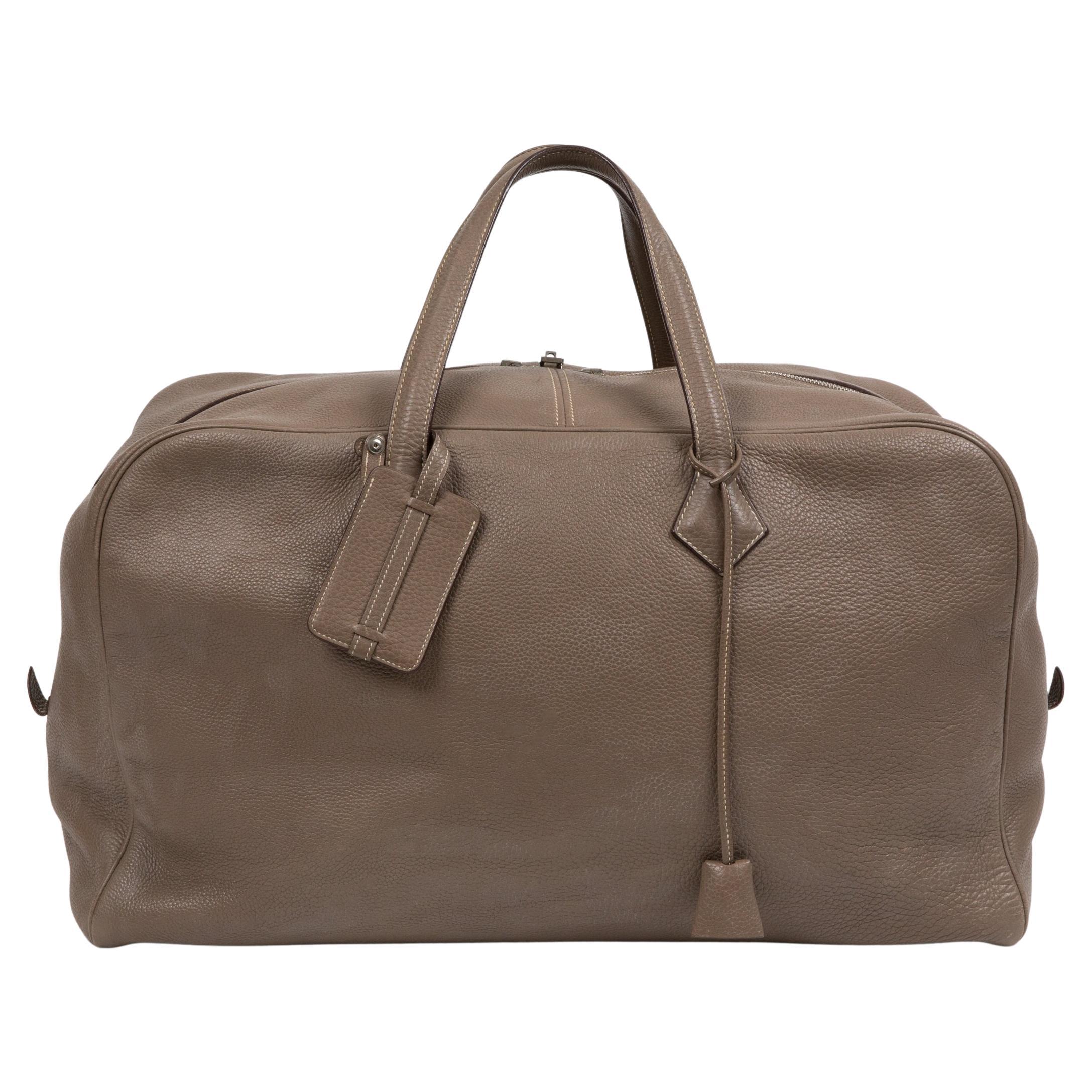 Hermes Etoupe Taurillon Victoria Large 50 Bag