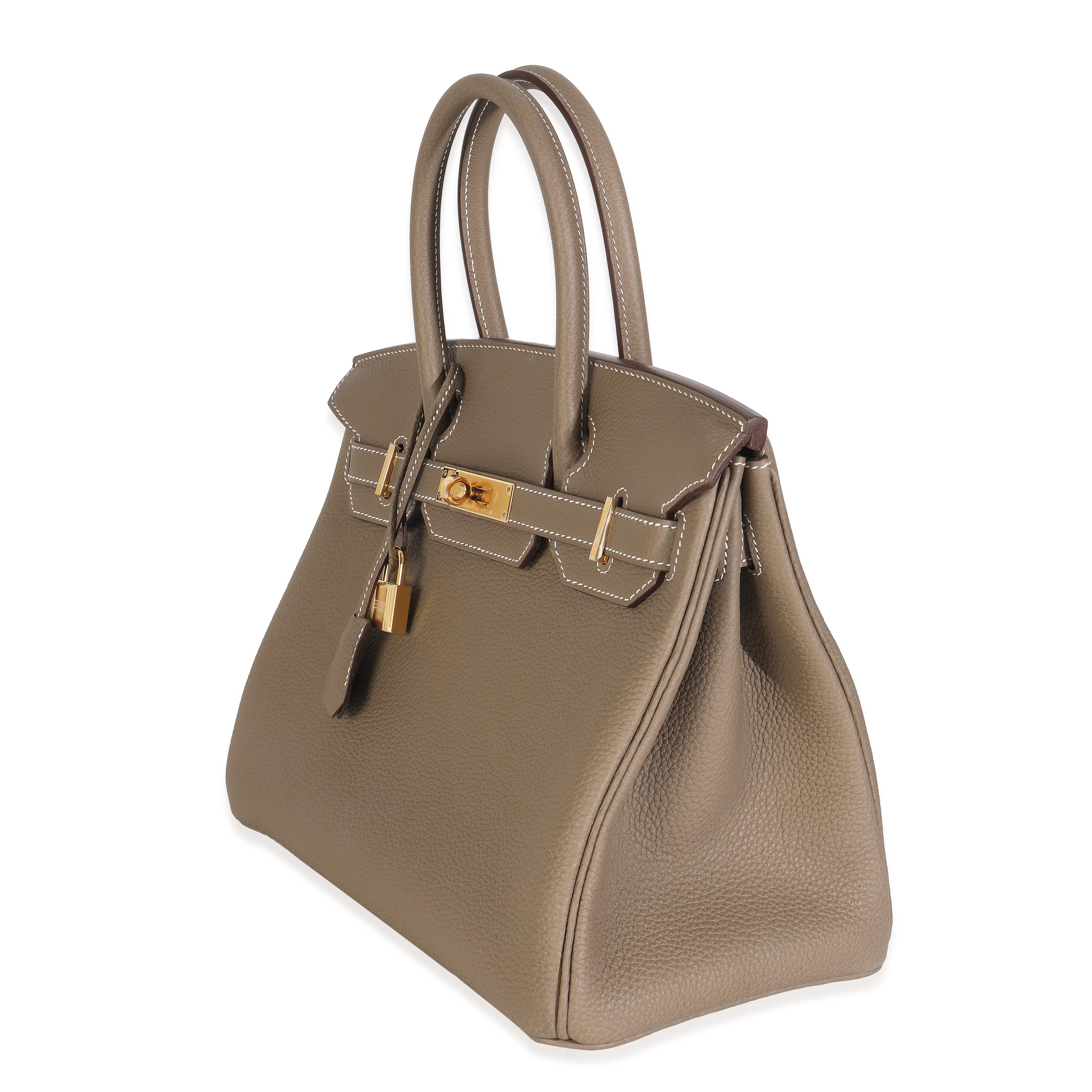 Hermès Etoupe Togo Birkin 30 GHW en vente 1
