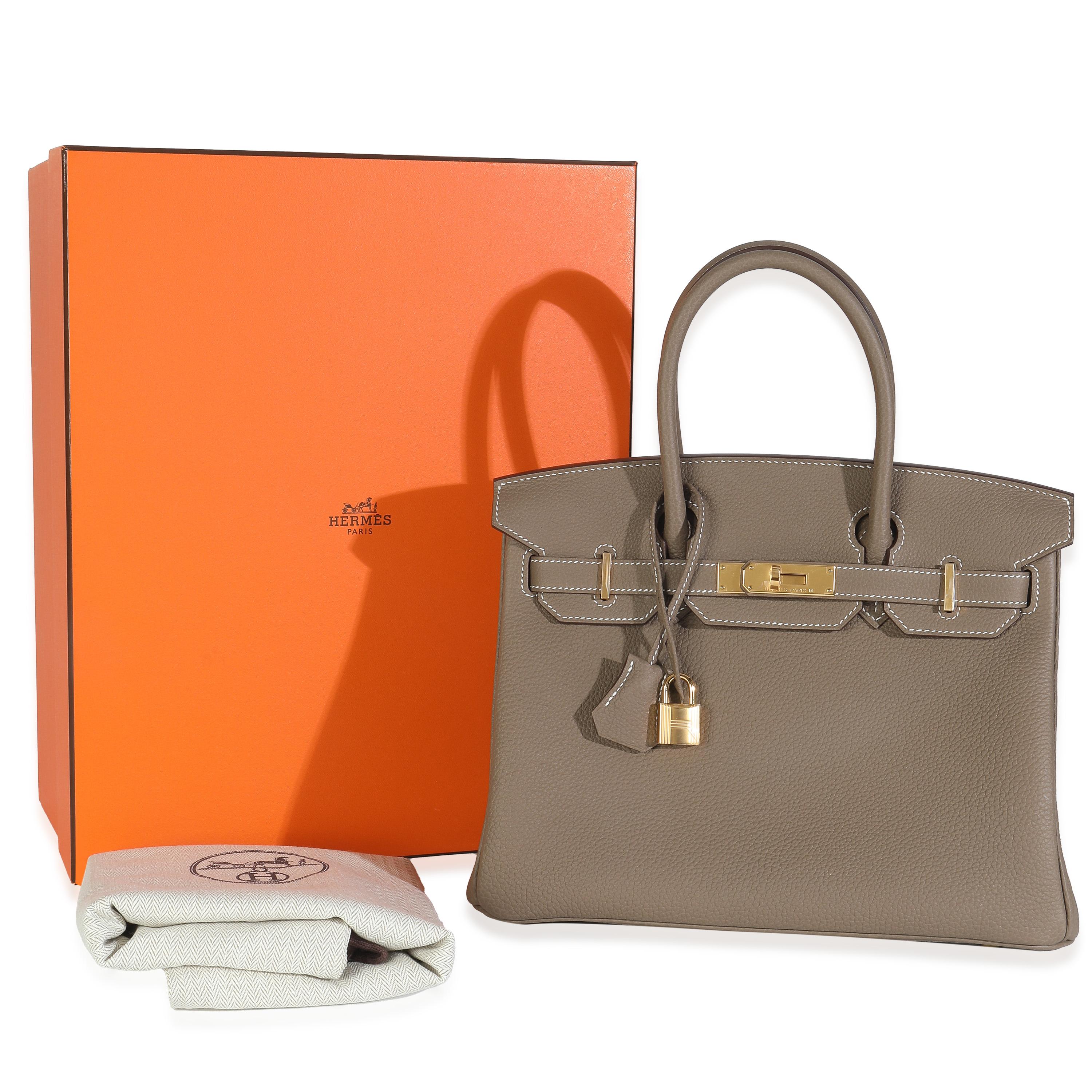 Hermès Etoupe Togo Birkin 30 GHW en vente 3