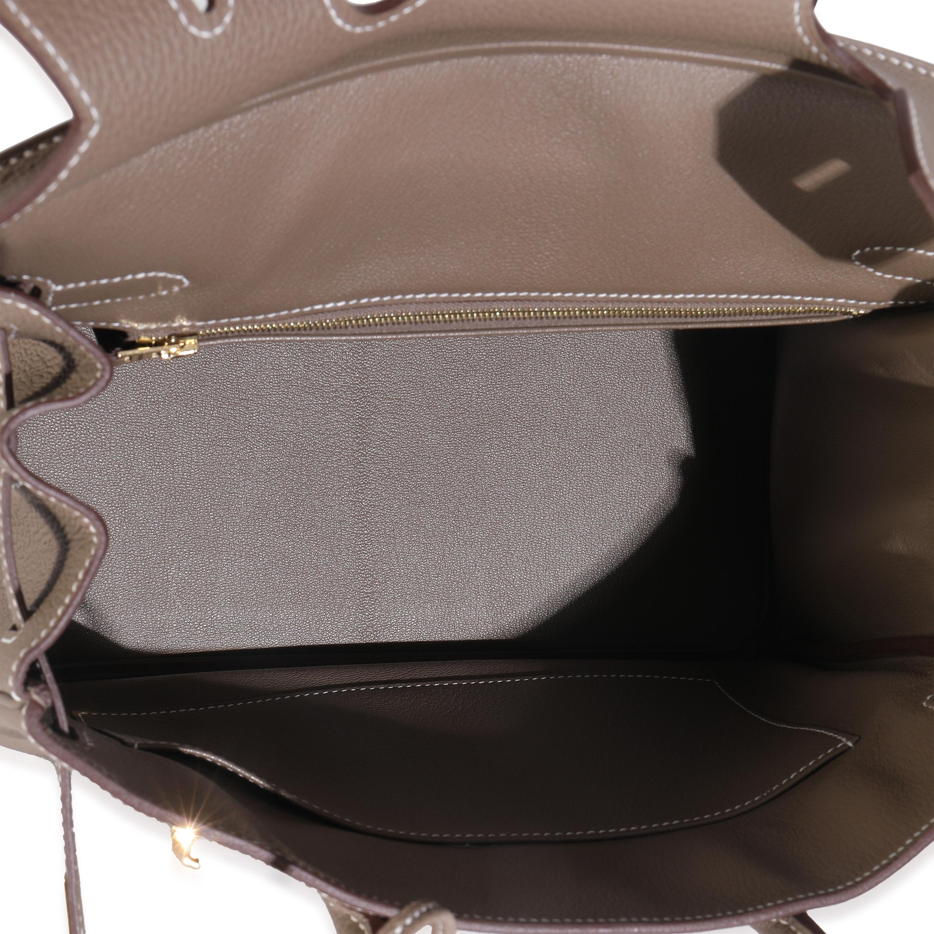 Hermès Etoupe Togo Birkin 30 GHW en vente 4