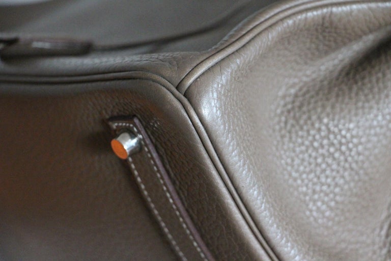 Birkin 35 Etoupe Togo PHW, Used & Preloved Hermes Handbag, LXR USA, Beige