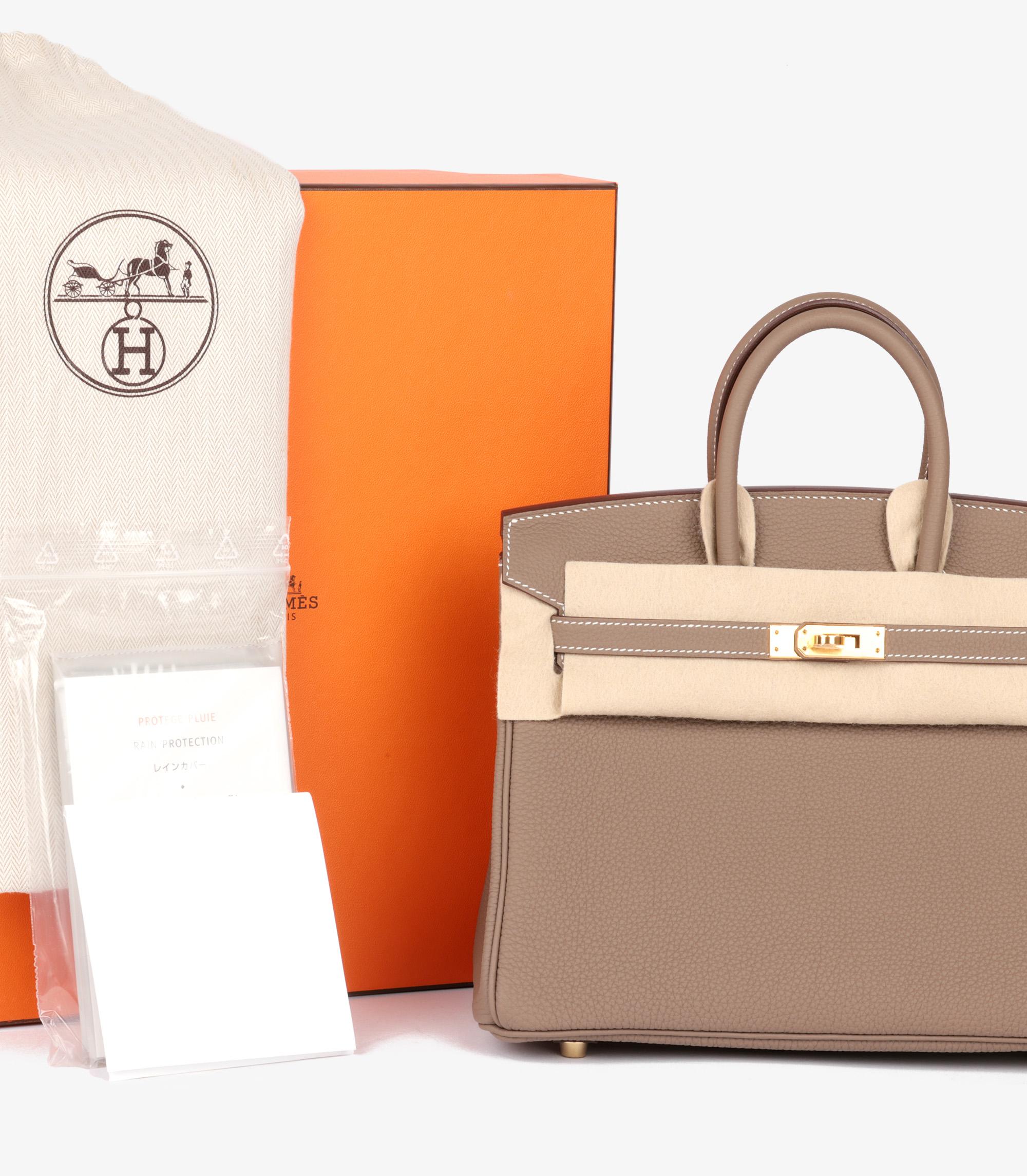Hermès Etoupe Togo Leather Birkin 25cm For Sale 5