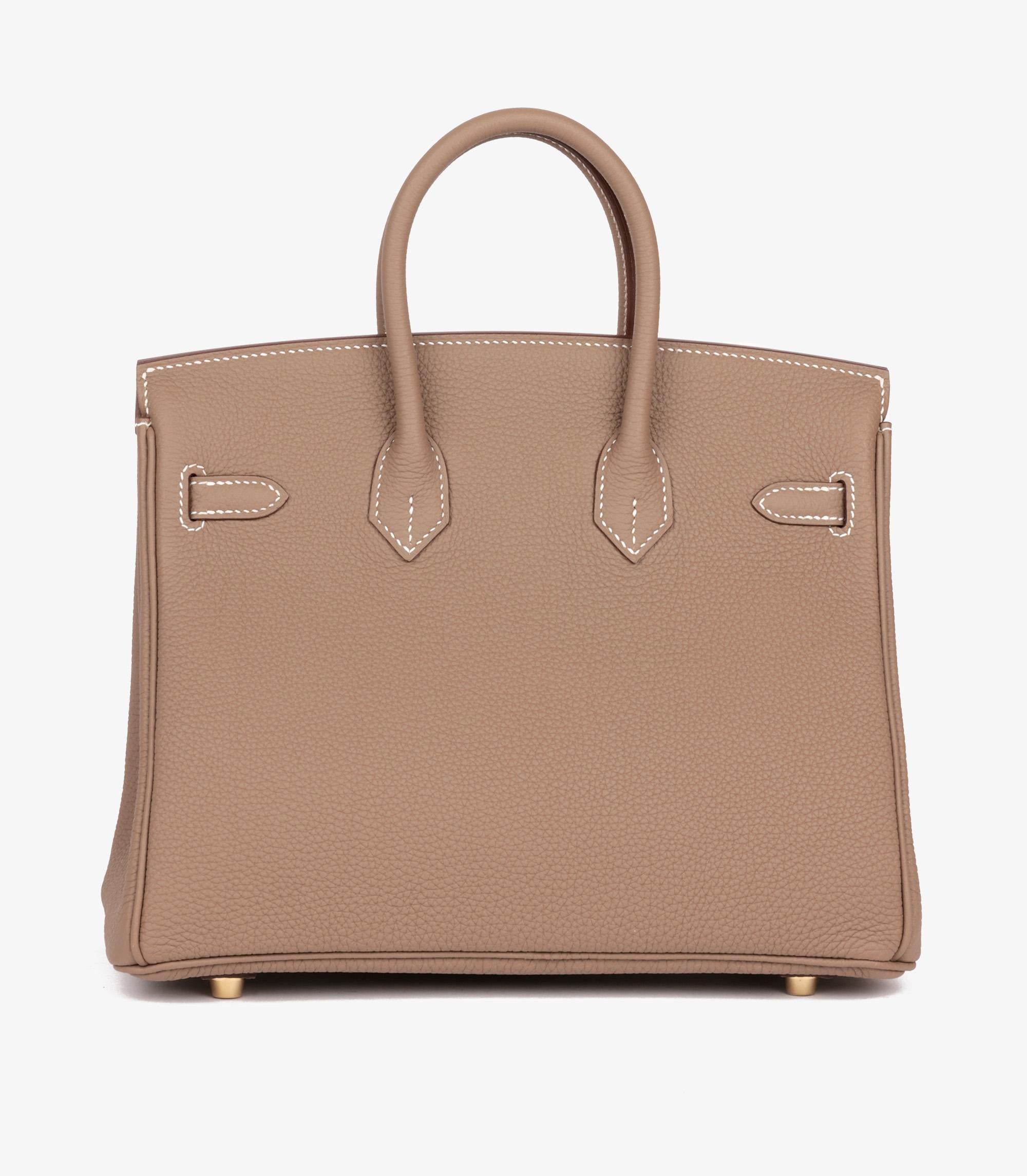 Women's Hermès Etoupe Togo Leather Birkin 25cm For Sale