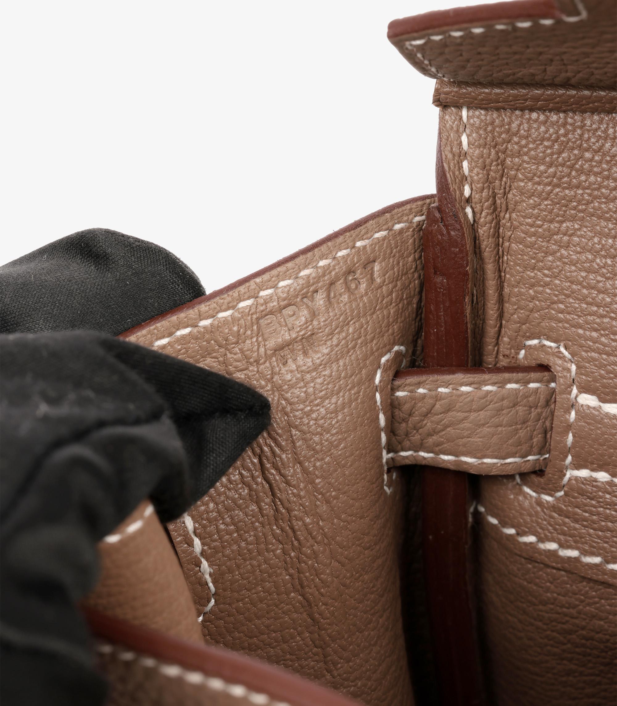 Hermès Etoupe Togo Leather Birkin 25cm For Sale 2