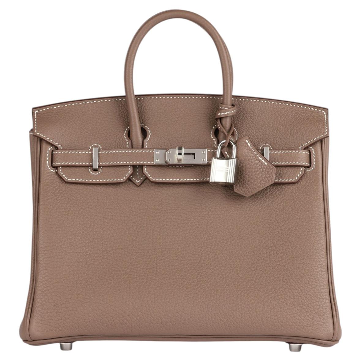 Hermès Etoupe Togo Leder Birkin 25cm Retoure im Angebot