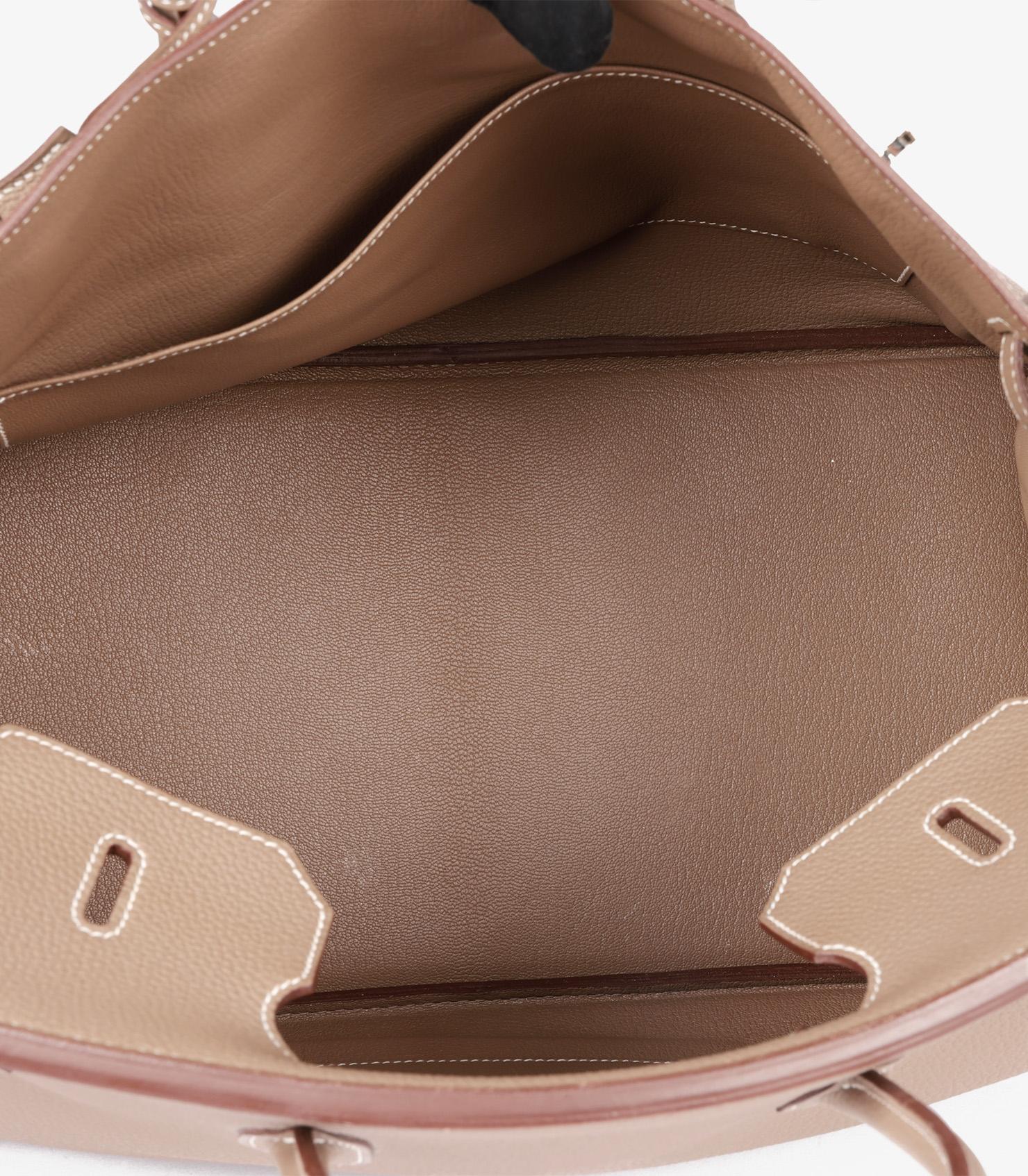 Hermès Etoupe Togo Leather Birkin 40cm Retourne For Sale 5