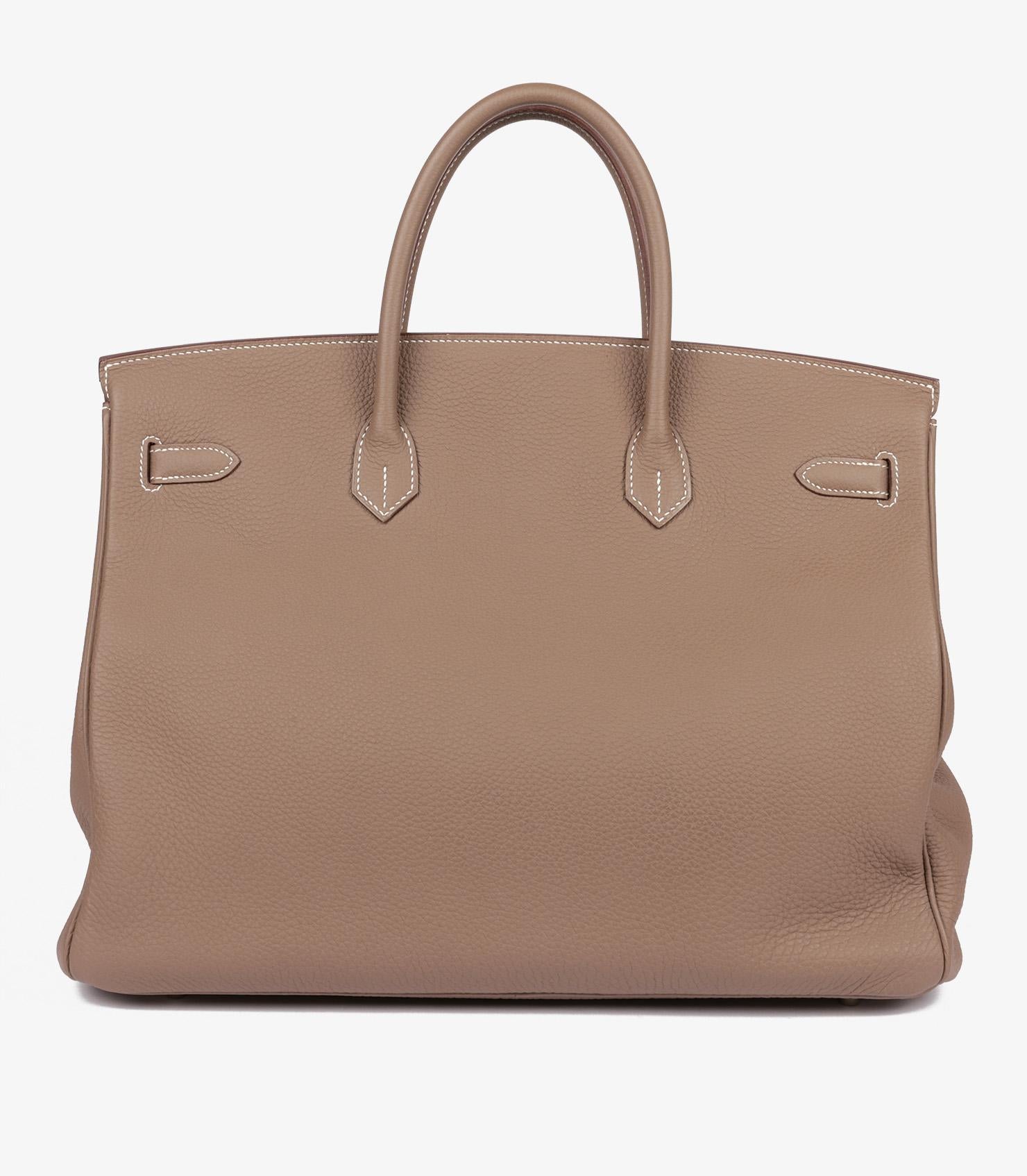 Hermès Etoupe Togo Leather Birkin 40cm Retourne For Sale 1