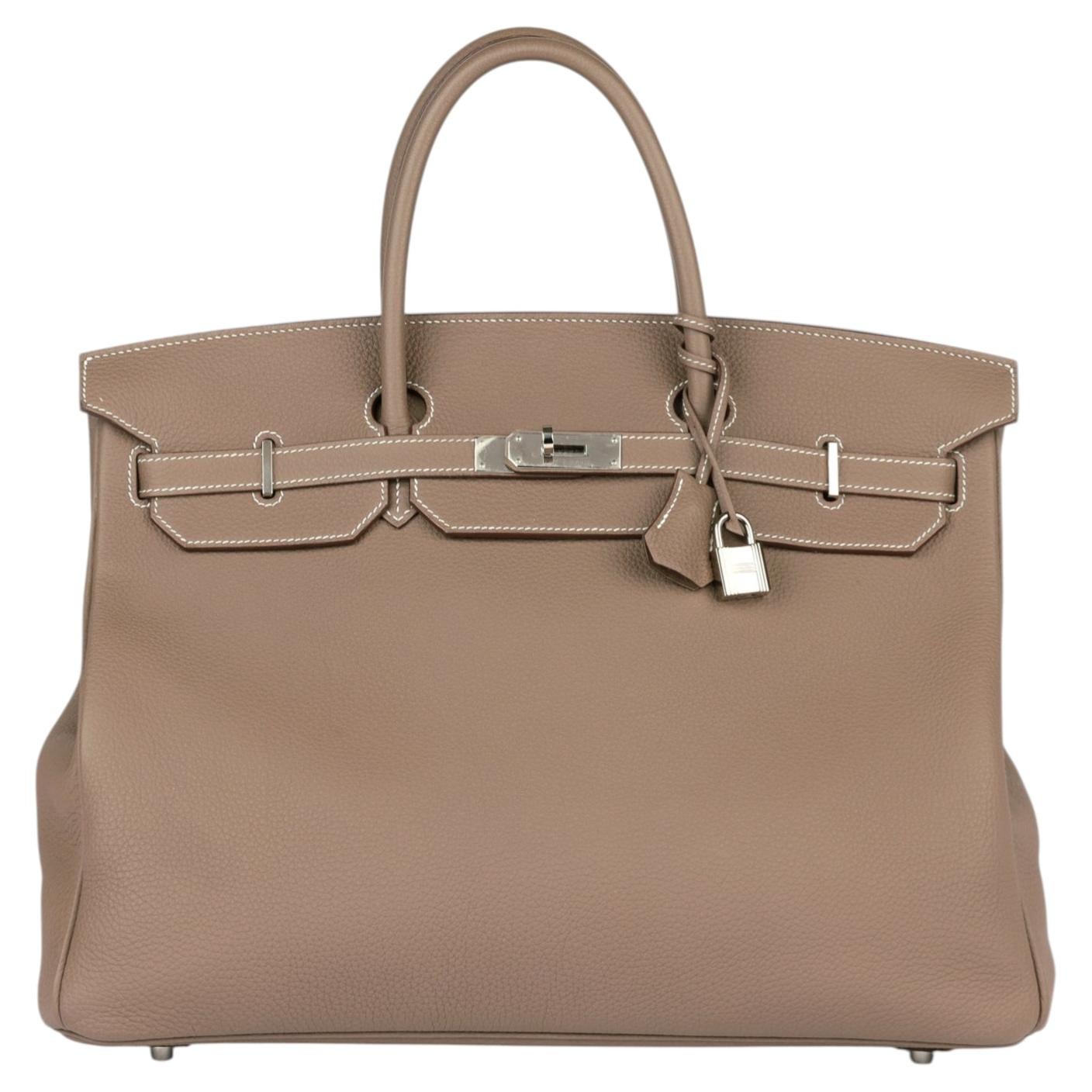 Hermès Etoupe Togo Leather Birkin 40cm Retourne