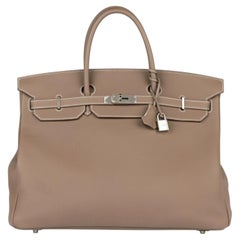 Hermès Etoupe Togo Leather Birkin 40cm Retourne