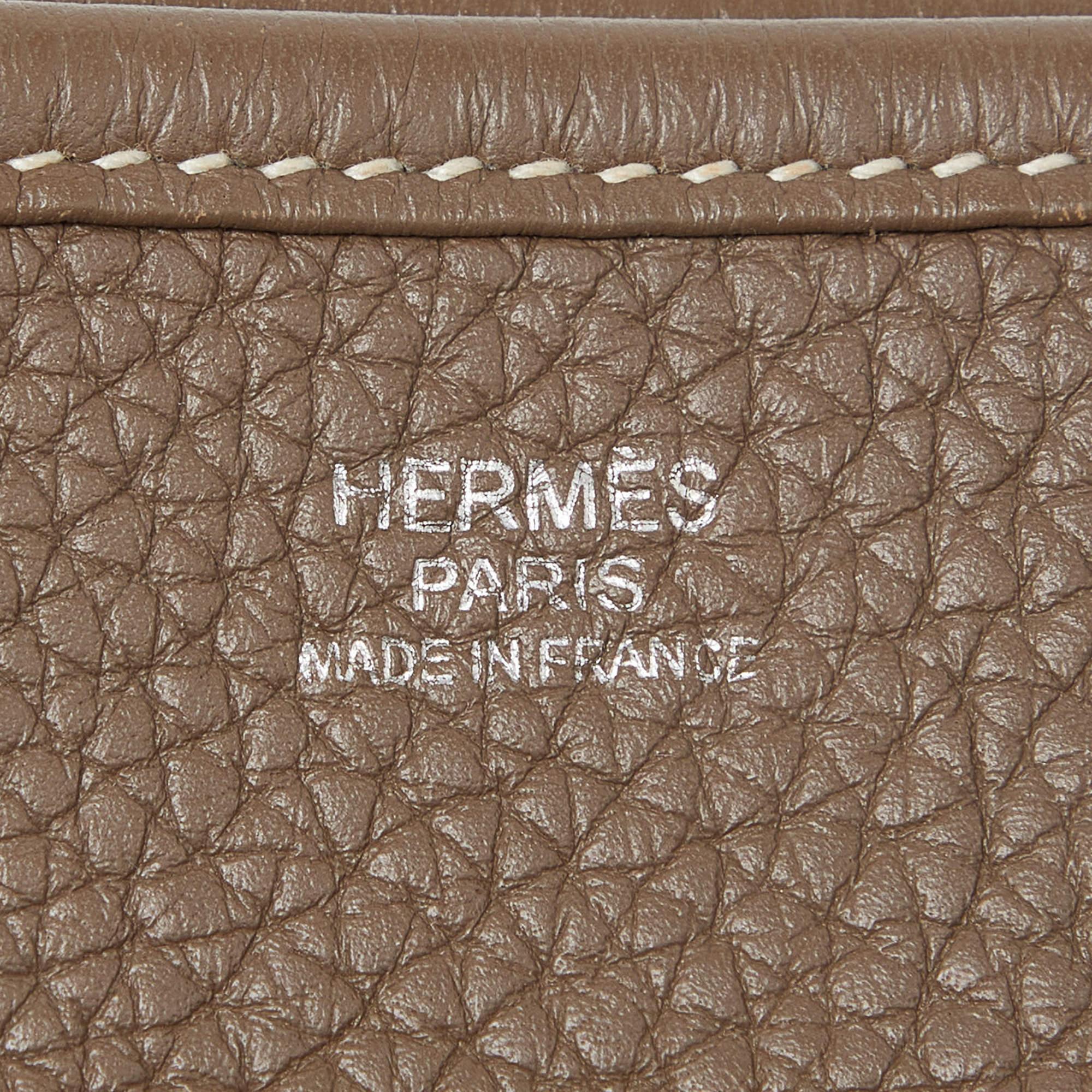 Hermes Etoupe Togo Leather Evelyne III GM Bag 1