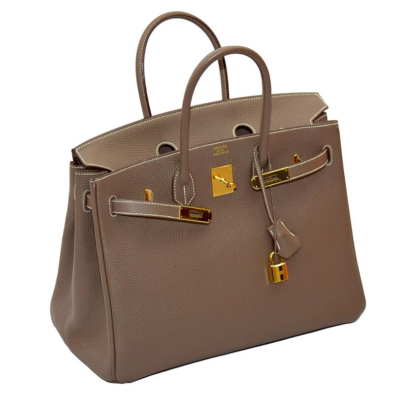 birkin 35 etoupe gold hardware