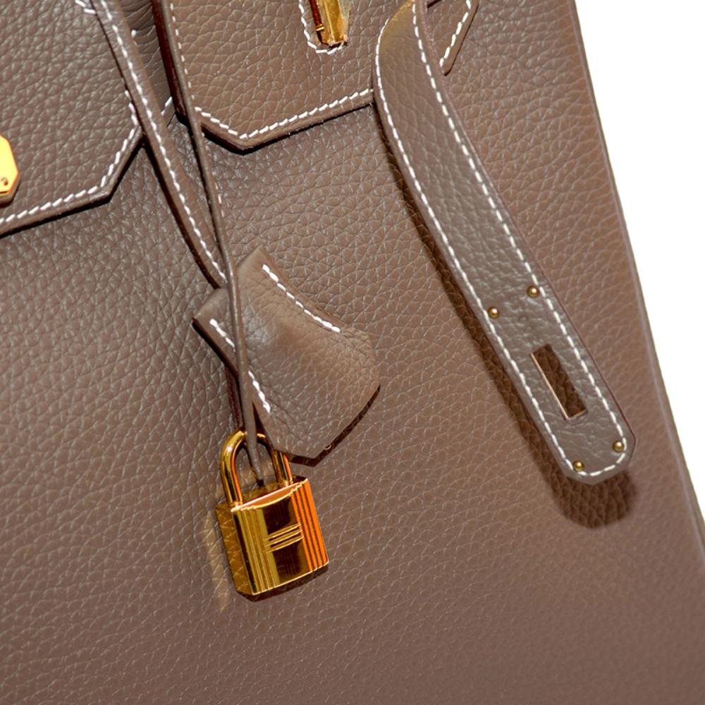 Hermes Etoupe Togo Leather Gold Hardware Birkin 35 Bag 1