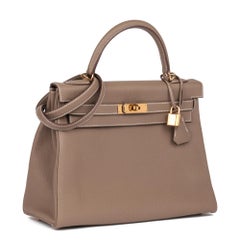 Hermès Etoupe Togo Leather Kelly 32cm Retourne