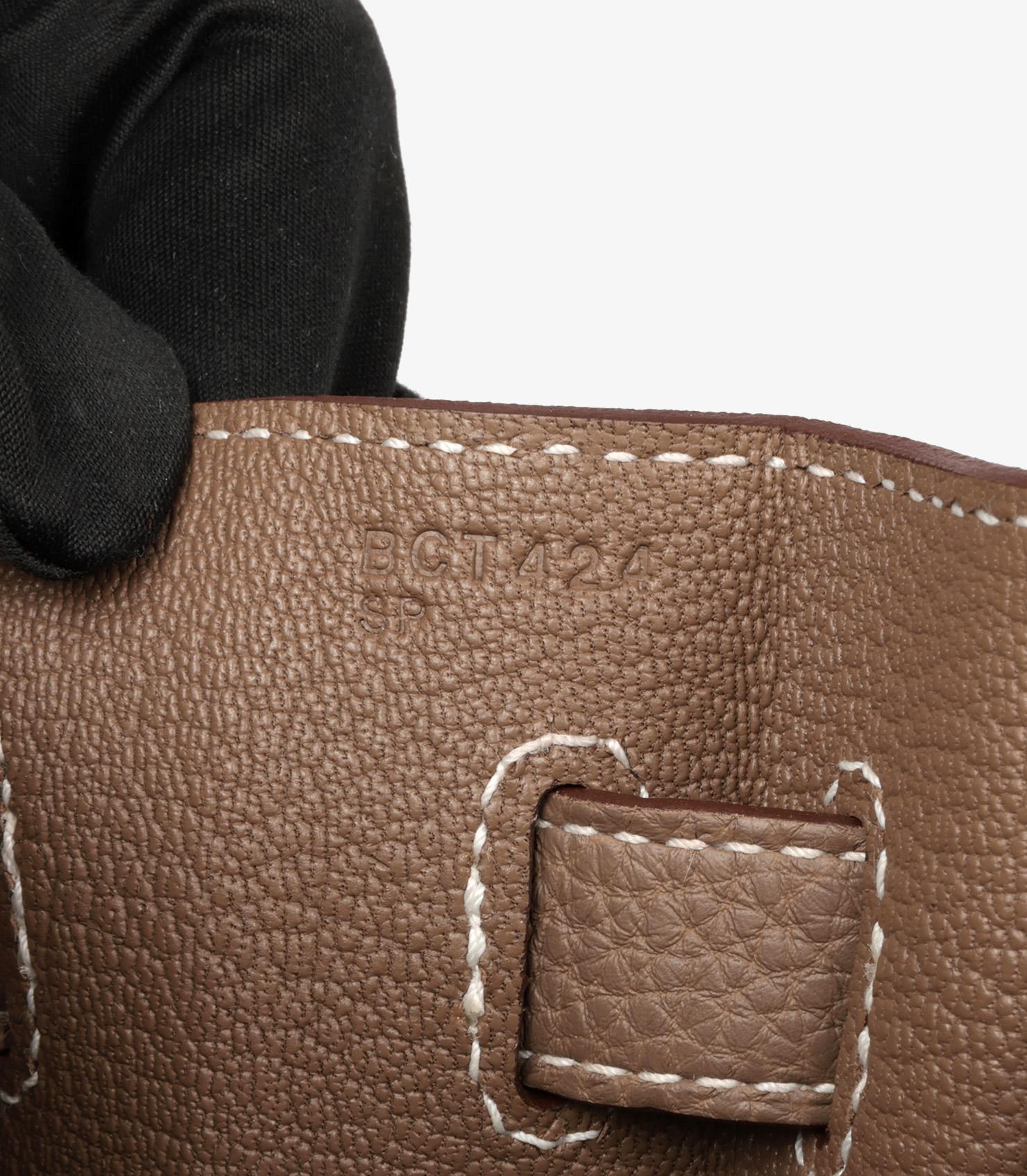 Hermès Etoupe Togo Leather Kelly 35cm Retourne For Sale 4