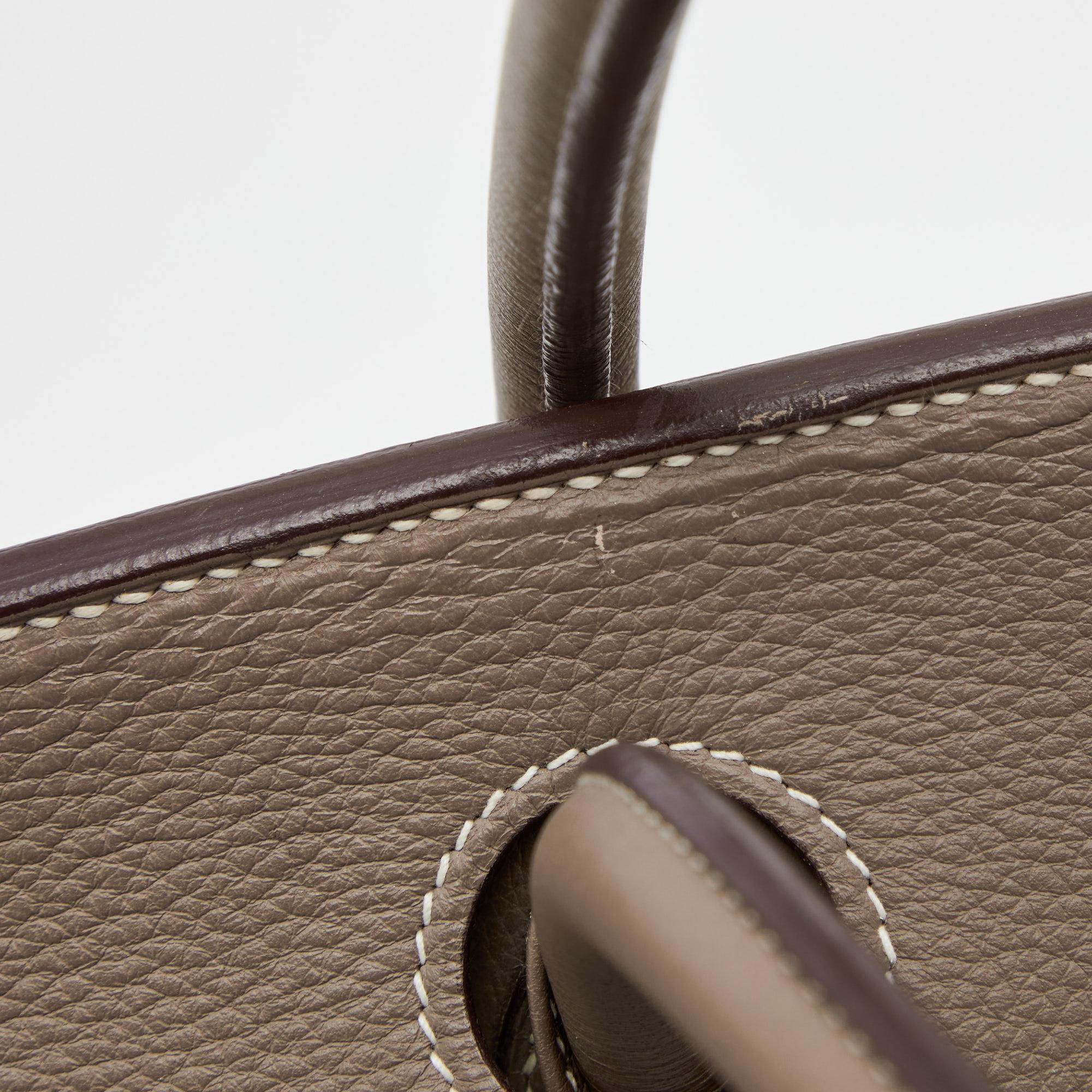 Hermes Etoupe Togo Leather Palladium Finished Shoulder Birkin JPG 42 Bag 10