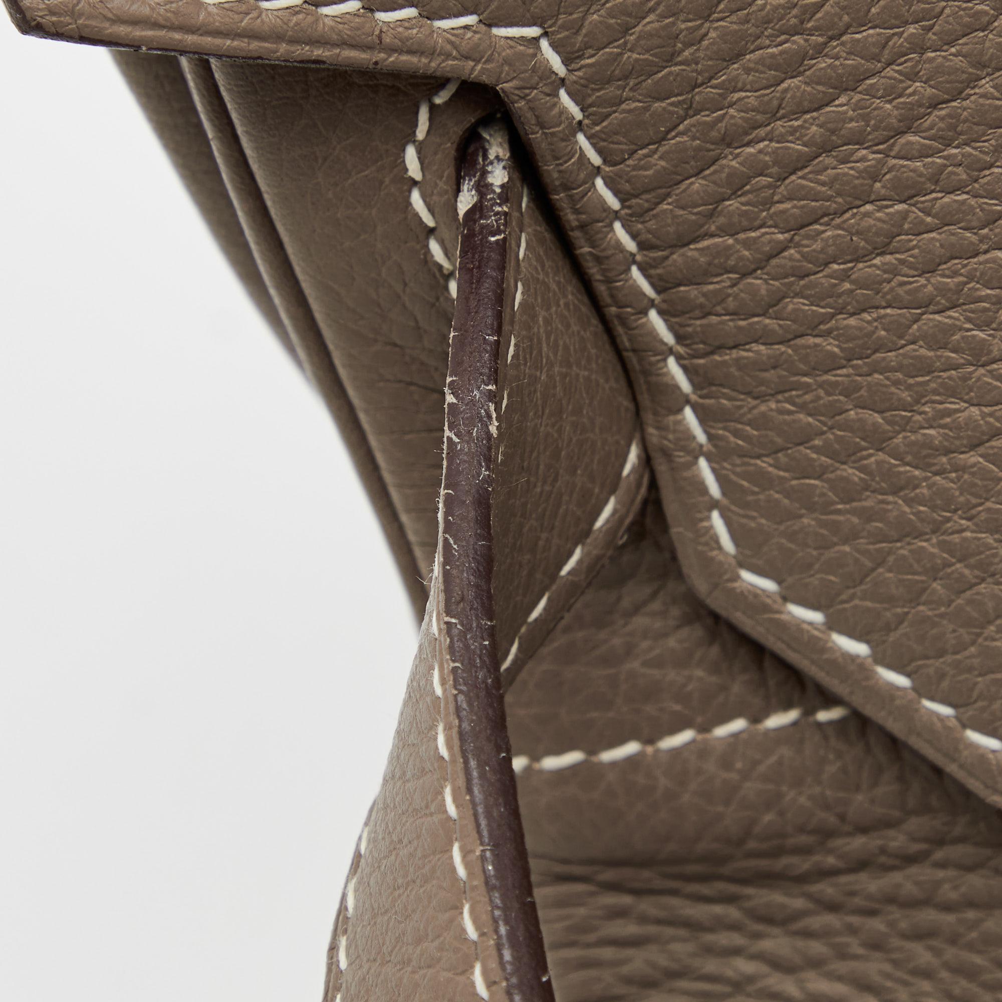 Hermes Etoupe Togo Leather Palladium Finished Shoulder Birkin JPG 42 Bag 12