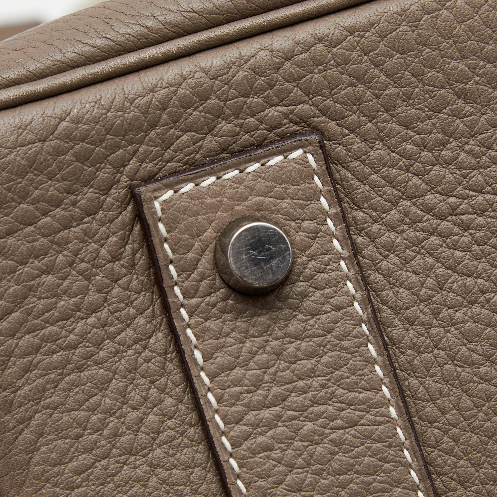 Hermes Etoupe Togo Leather Palladium Finished Shoulder Birkin JPG 42 Bag 15