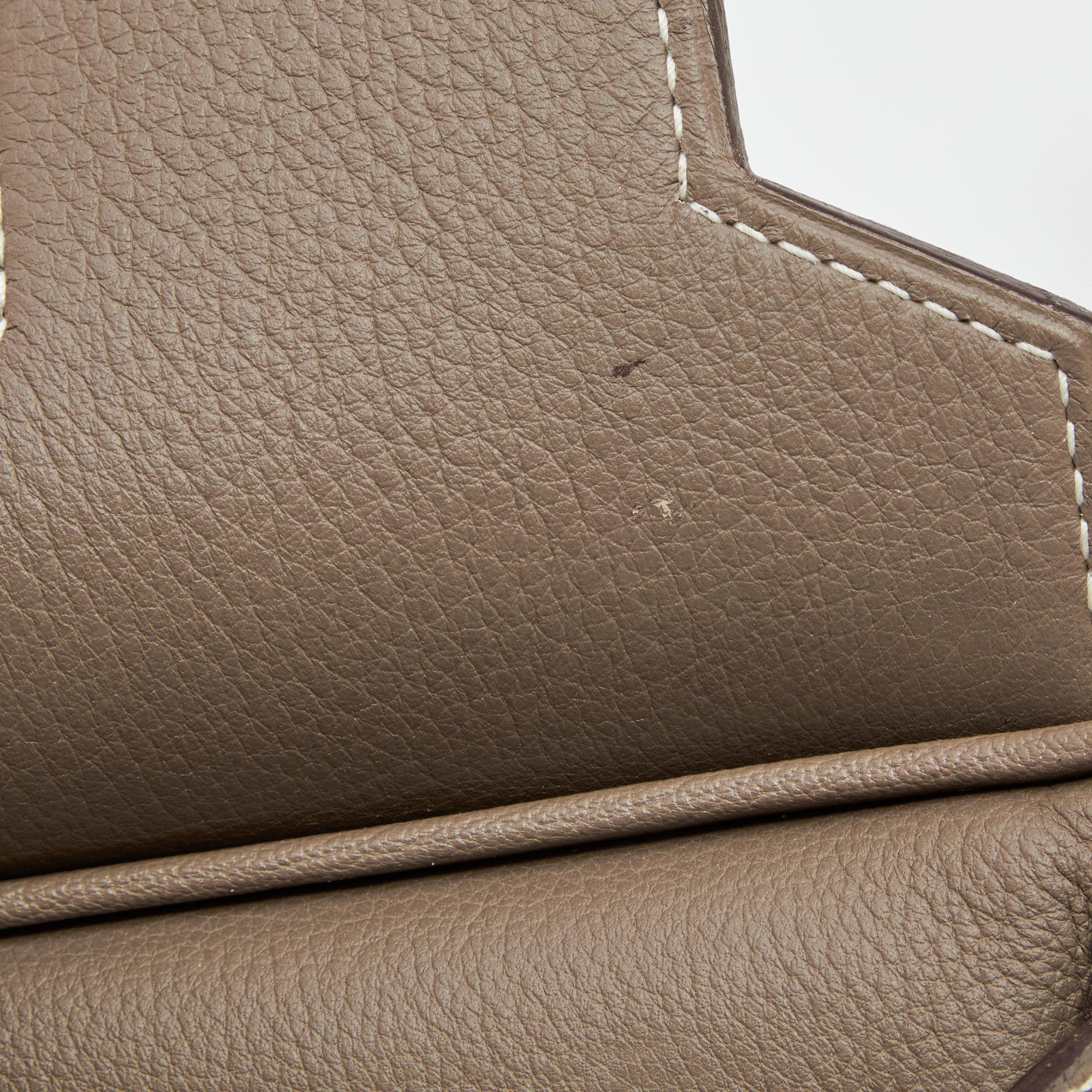 Hermes Etoupe Togo Leather Palladium Finished Shoulder Birkin JPG 42 Bag 1