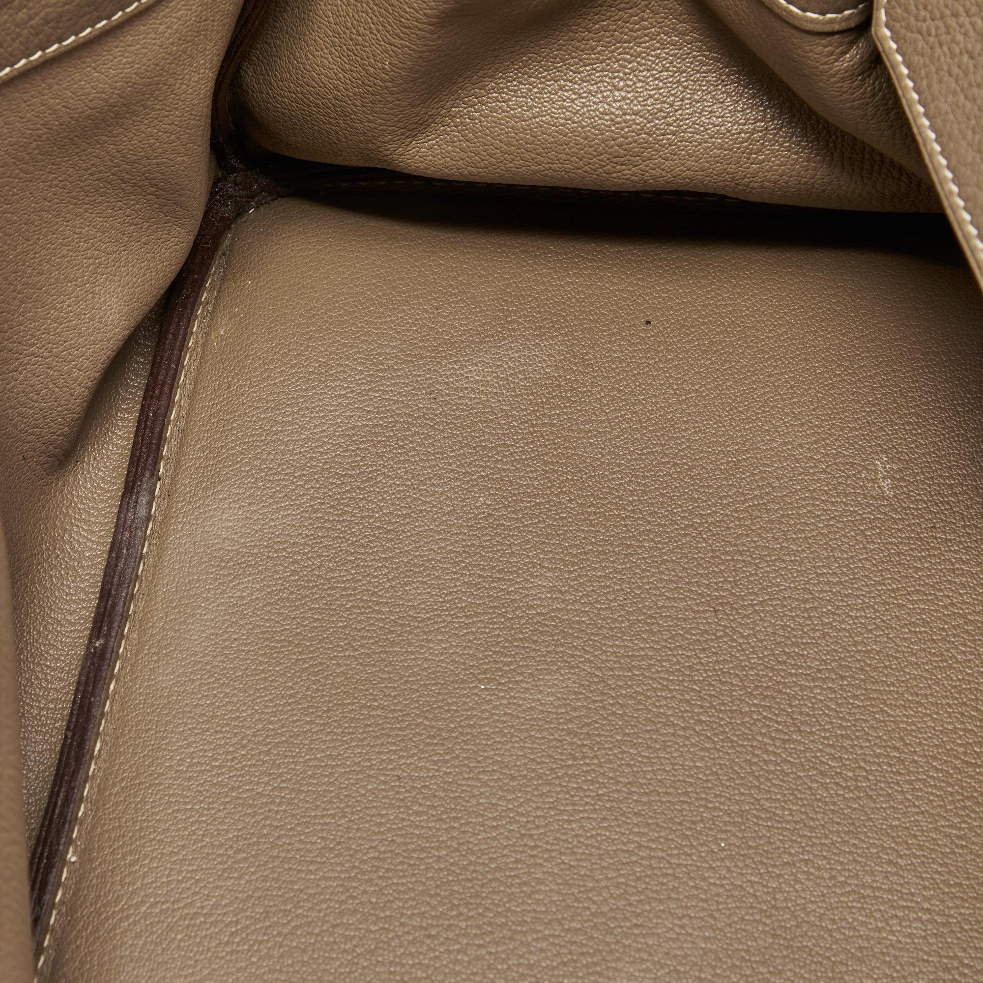 Hermes Etoupe Togo Leather Palladium Finished Shoulder Birkin JPG 42 Bag 2