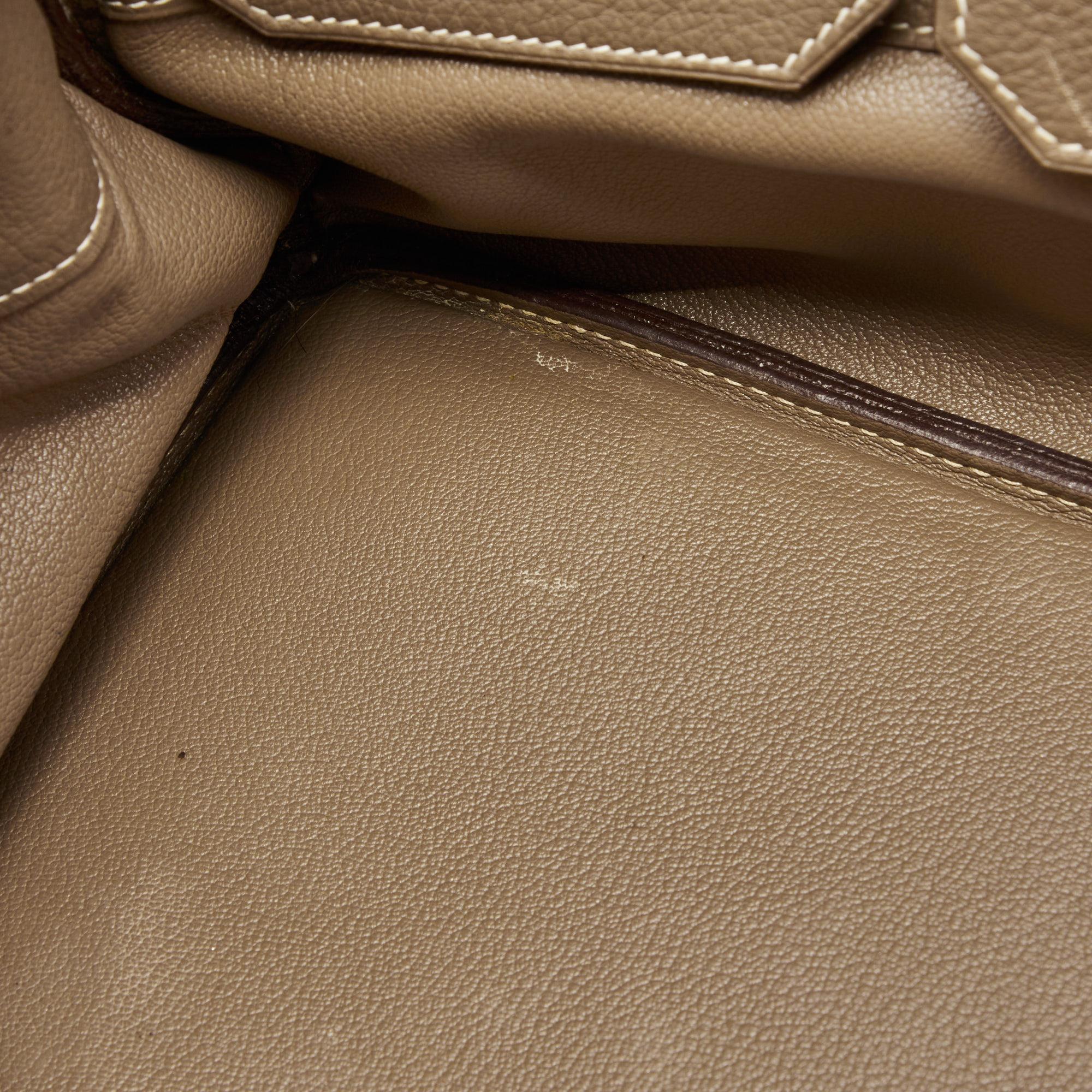 Hermes Etoupe Togo Leather Palladium Finished Shoulder Birkin JPG 42 Bag 3