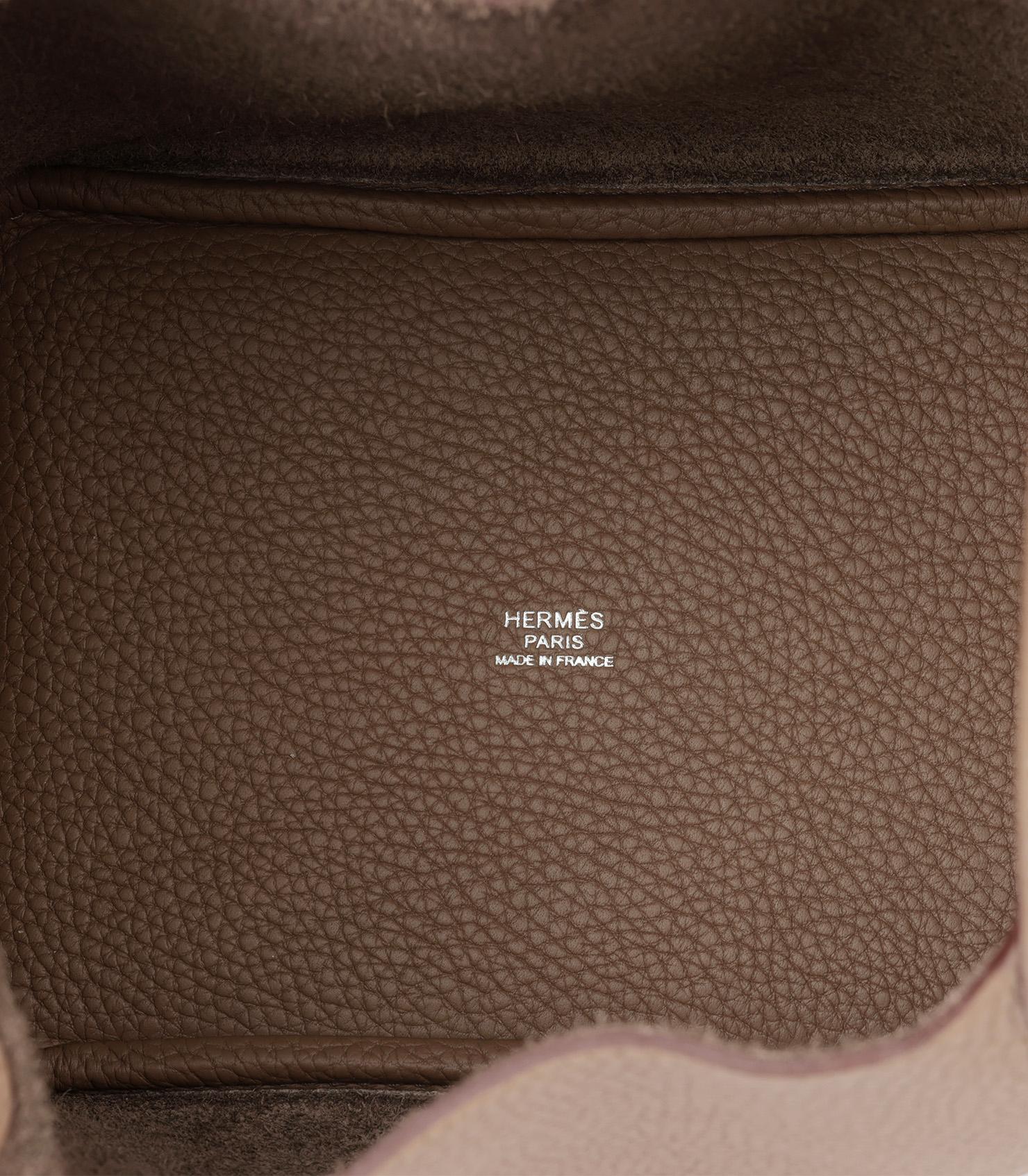 Hermès Etoupe Togo Leder Picotin Schloss 18 im Angebot 3