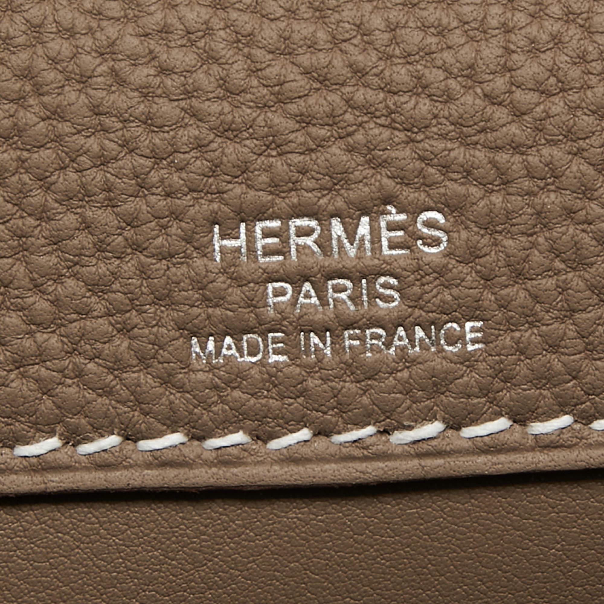 Men's Hermès Etoupe Togo Leather Sac A Depeches 21 Bag