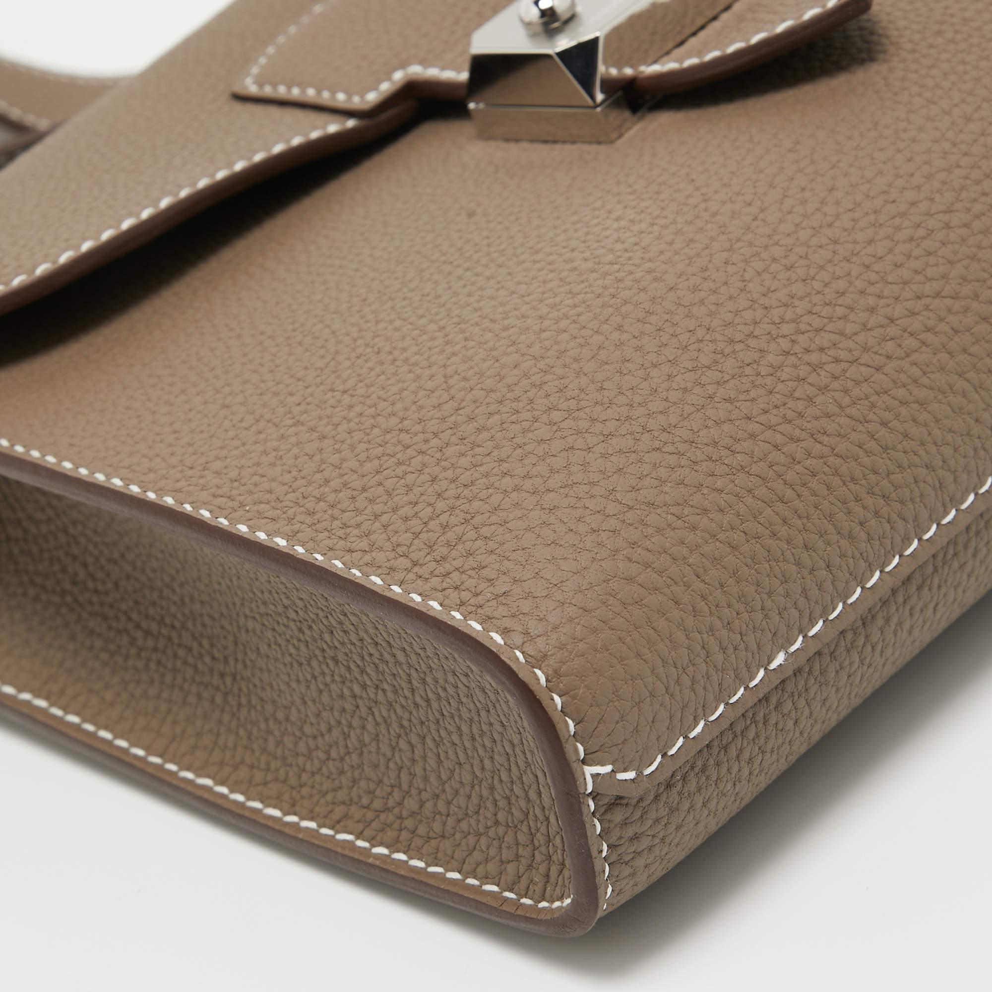 Hermès Etoupe Togo Leather Sac A Depeches 21 Bag 3