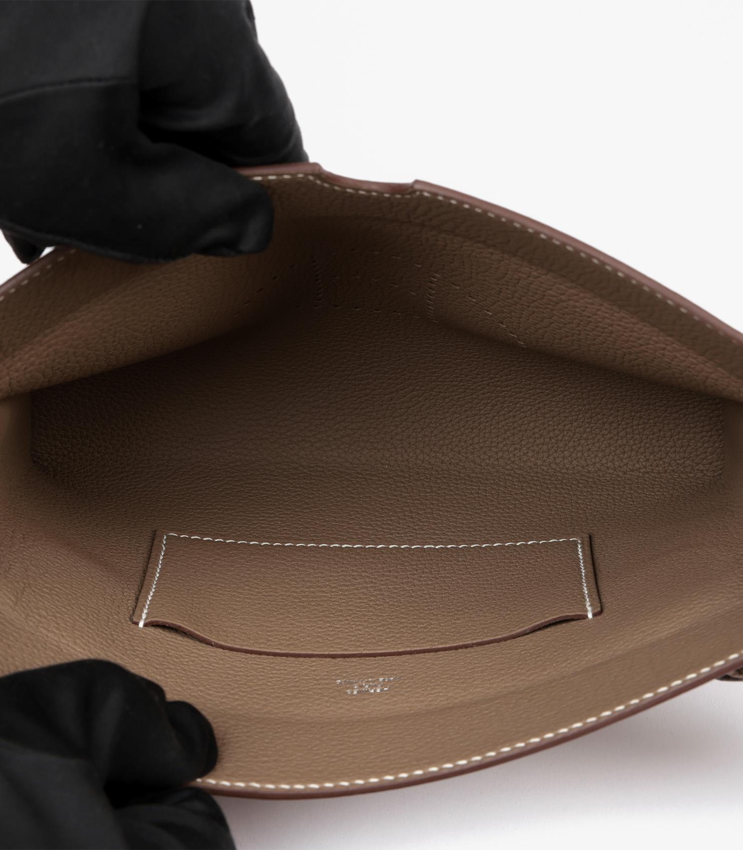 Hermès Etoupe Togo Leather Videpoches For Sale 5