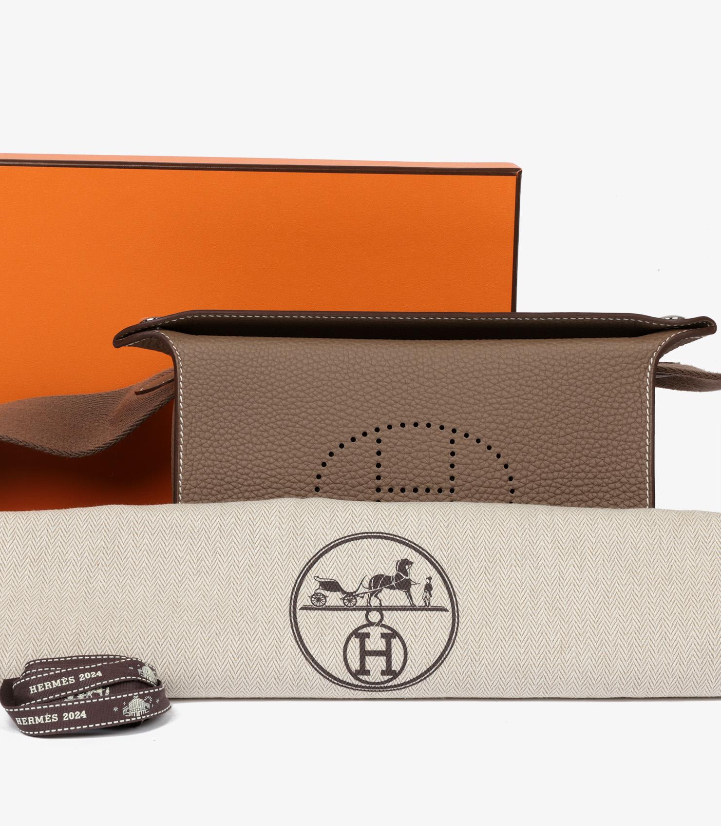 Hermès Etoupe Togo Leather Videpoches For Sale 6