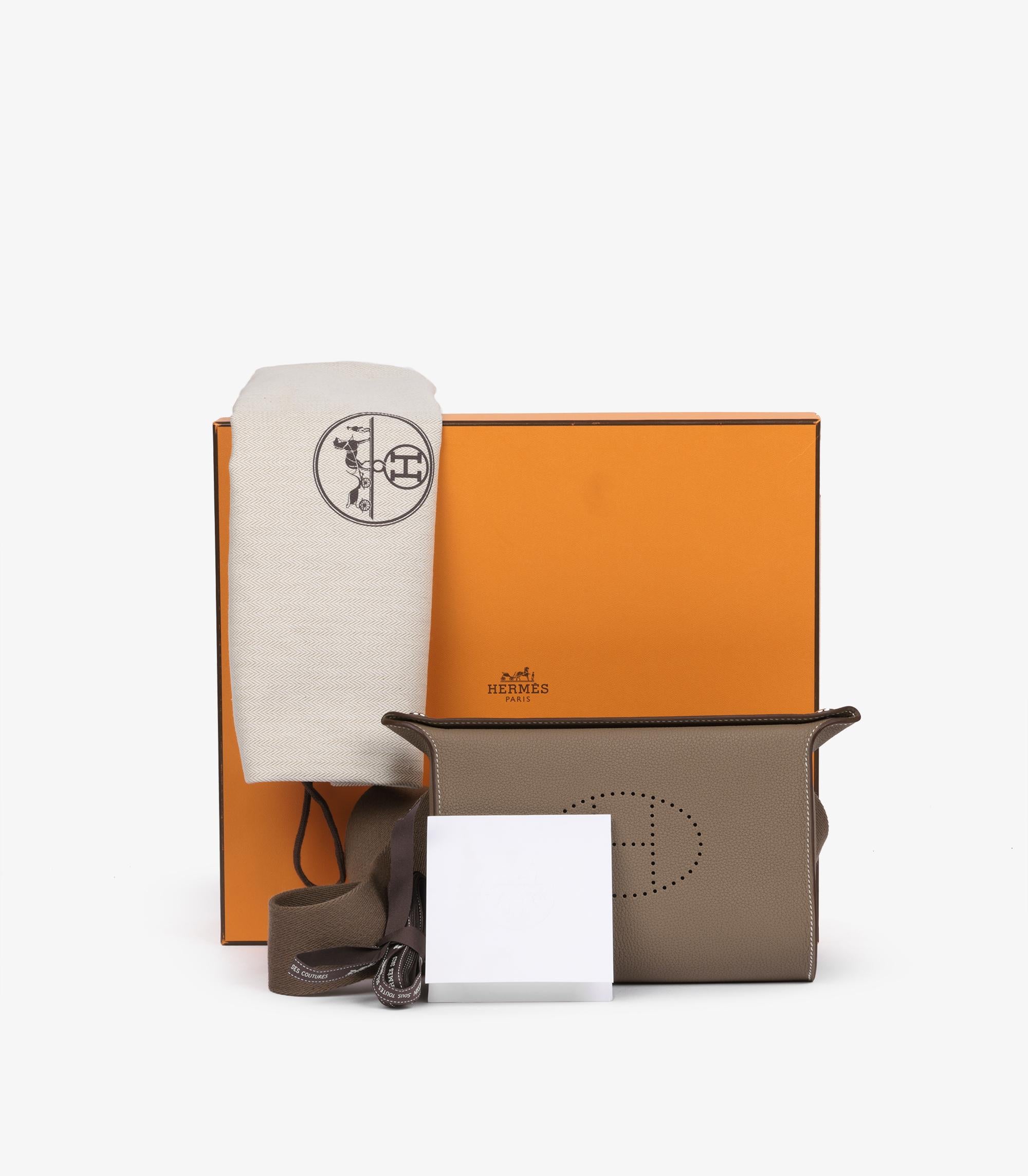 Hermès Etoupe Togo Leather Videpoches For Sale 6