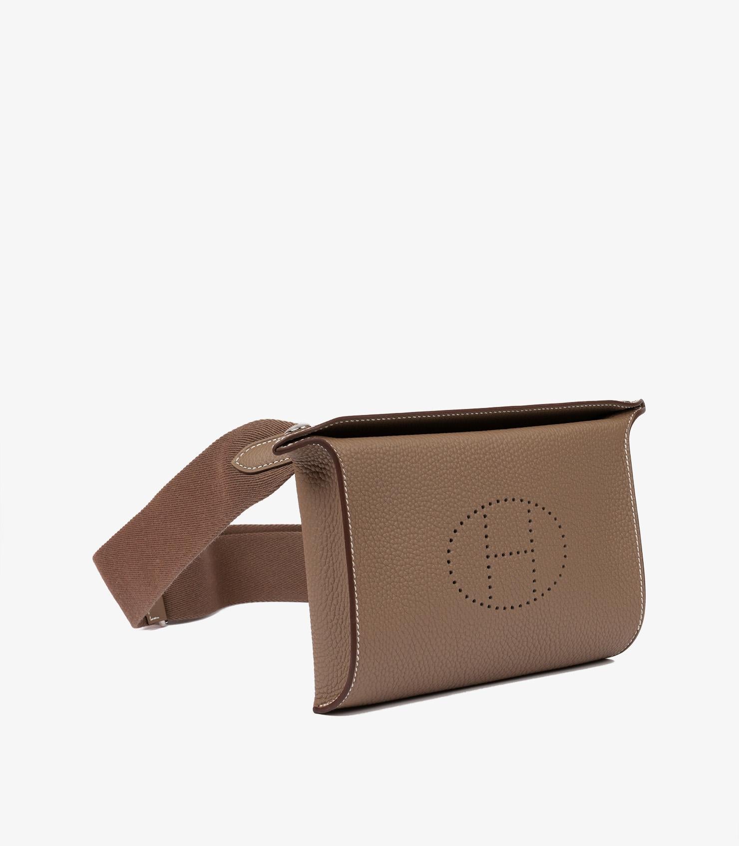 Brown Hermès Etoupe Togo Leather Videpoches For Sale