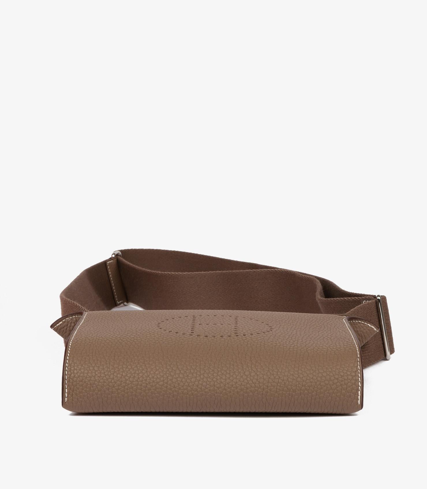 Hermès Etoupe Togo Leather Videpoches For Sale 2