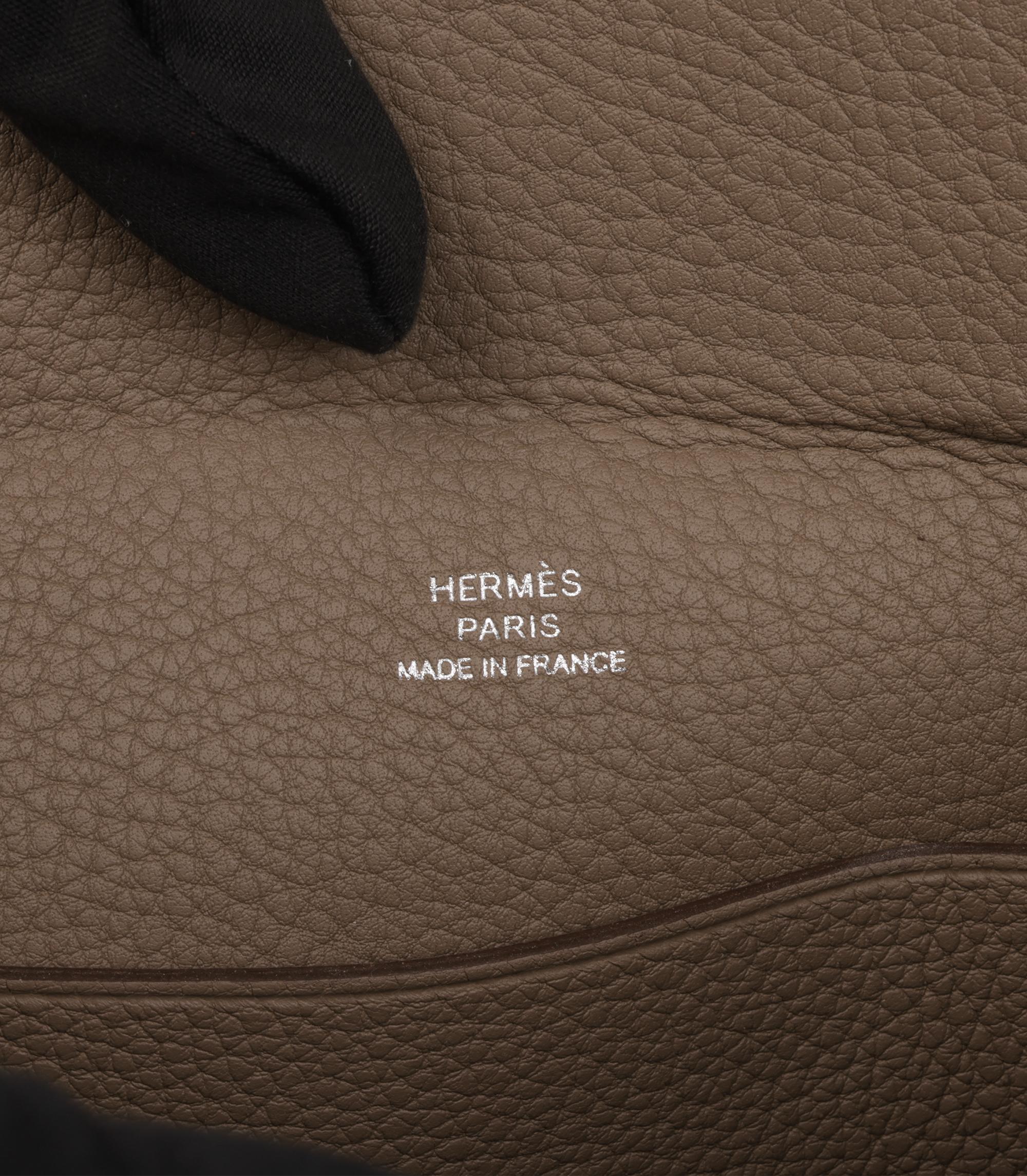 Hermès Etoupe Togo Leather Videpoches For Sale 3