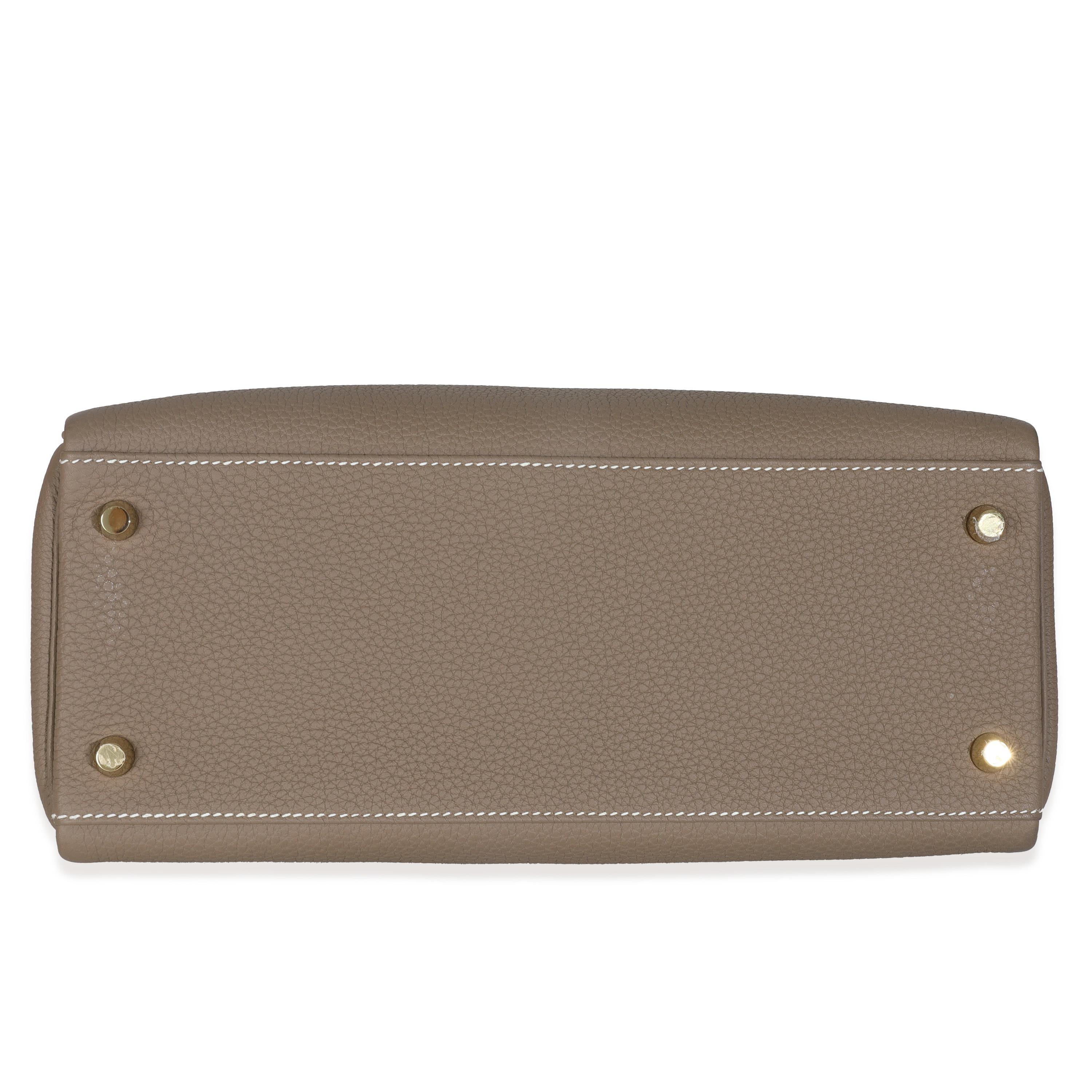 Hermès Etoupe Togo Retourne Kelly 28 GHW For Sale 1