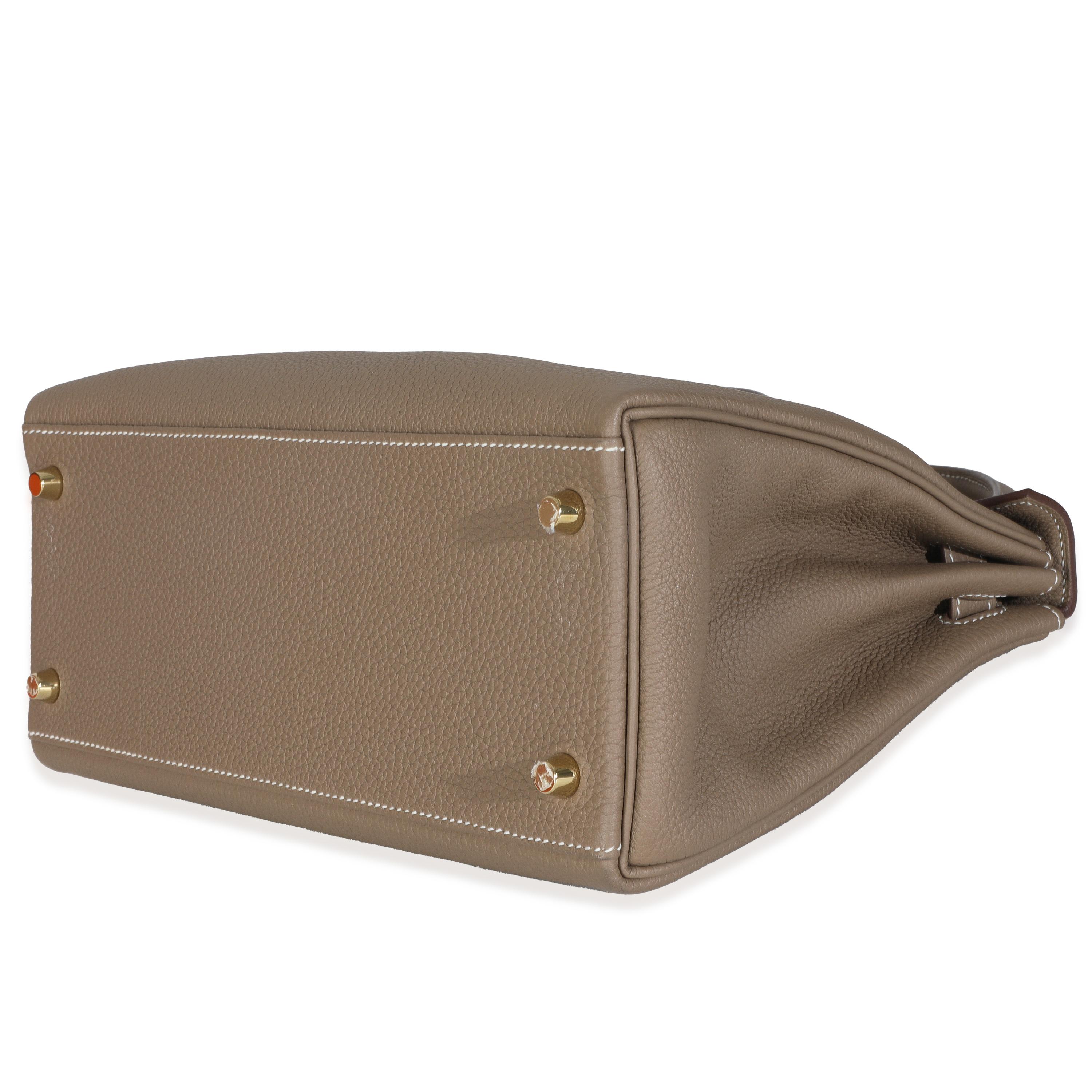 Hermès Etoupe Togo Retourne Kelly 28 GHW For Sale 2