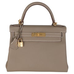 Hermès Etoupe Togo Retourne Kelly 28 GHW