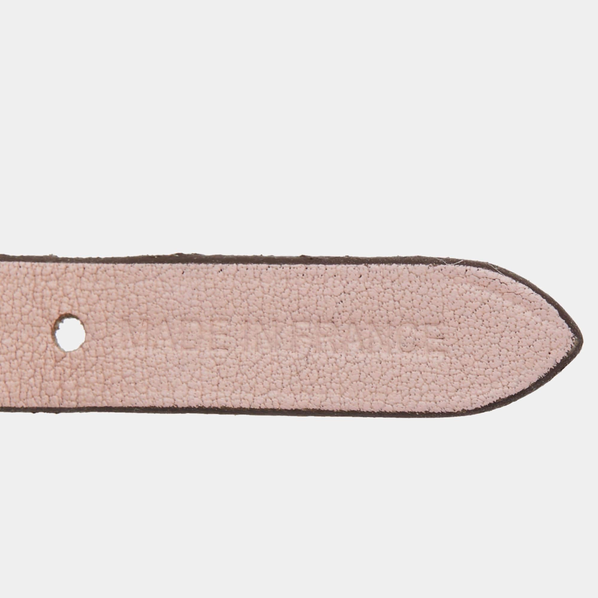 Hermès Etrier Leather Gold Tone Double Tour Bracelet In Fair Condition In Dubai, Al Qouz 2