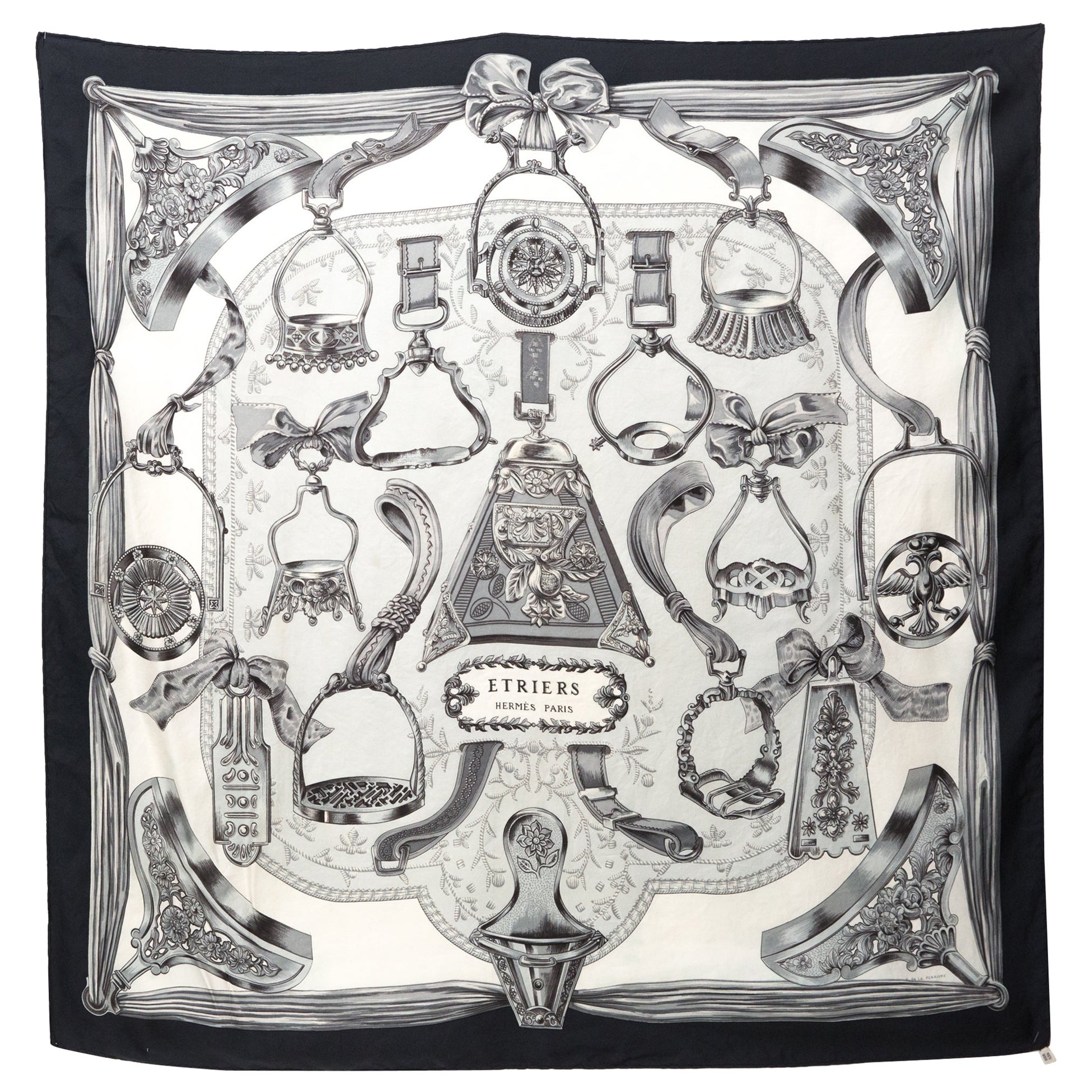 Hermes Etriers F.de la Perriere Silk Scarf
