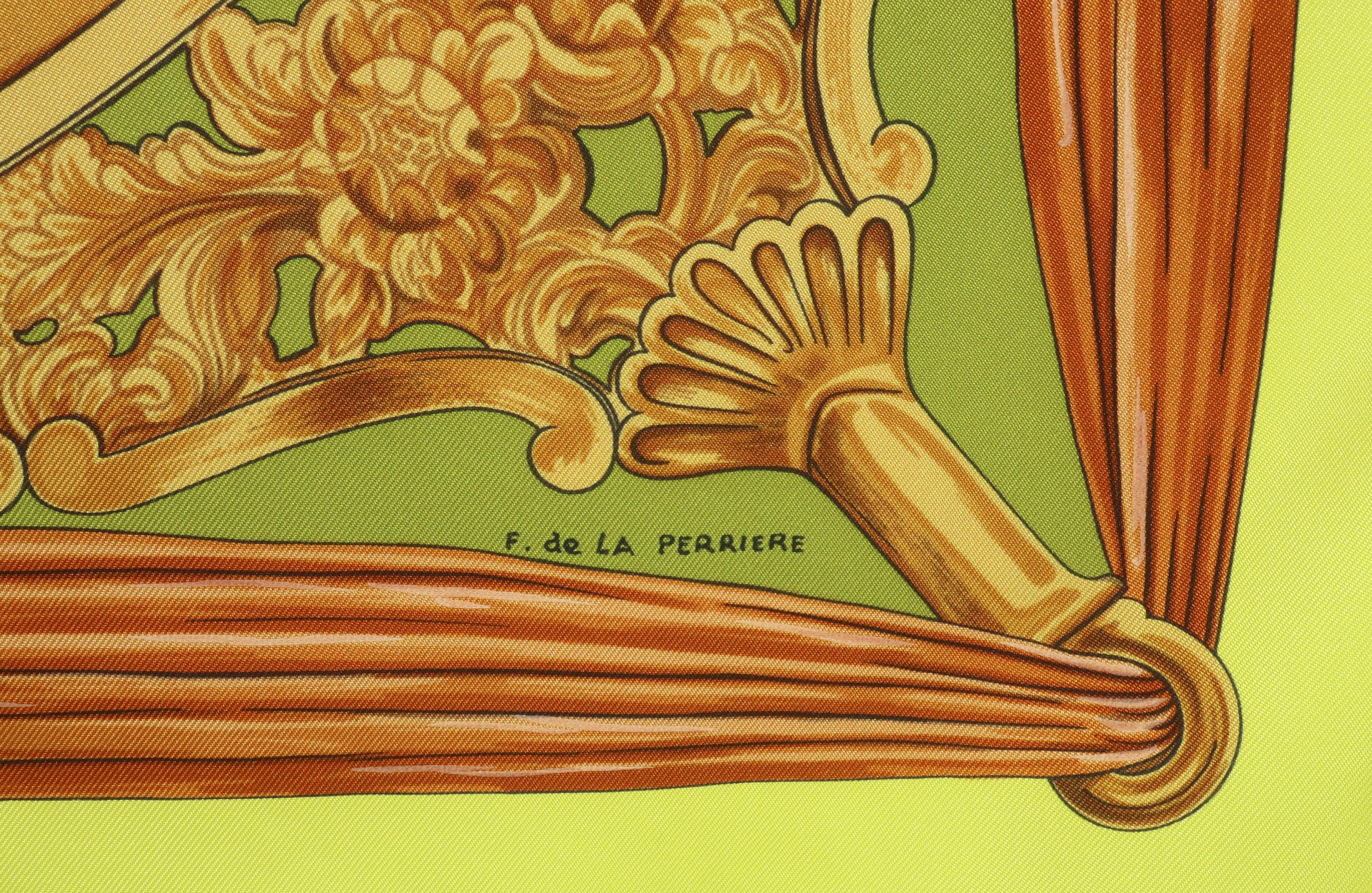 HERMES Etriers Stirrup Themed Silk Scarf by F. De La Perriere 2