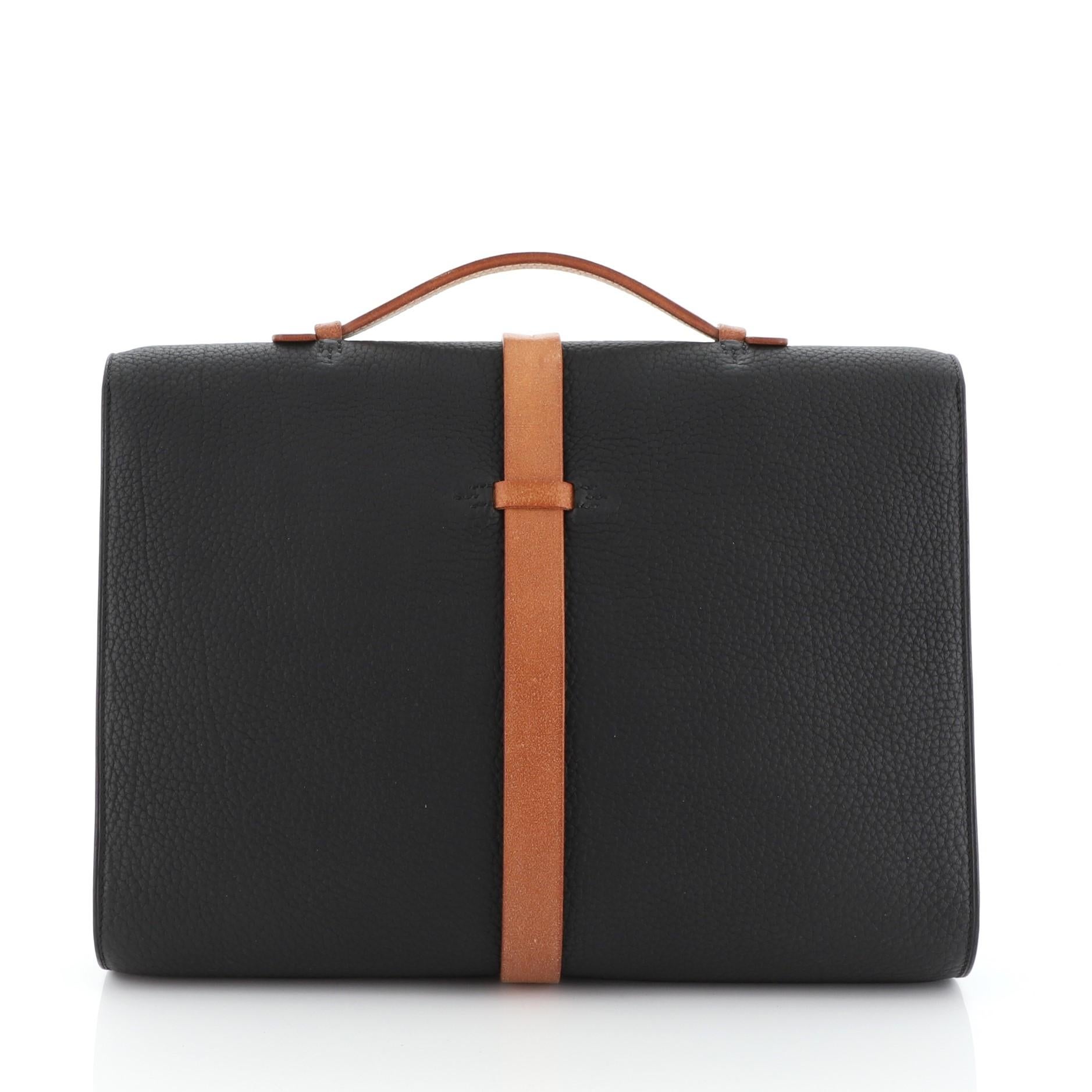 Hermès Etriviere II Briefcase Fjord 38 Bon état à NY, NY